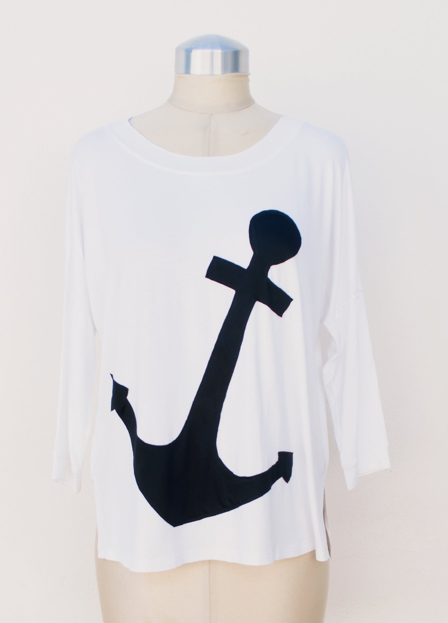 Anchor pullover in white & black size 34