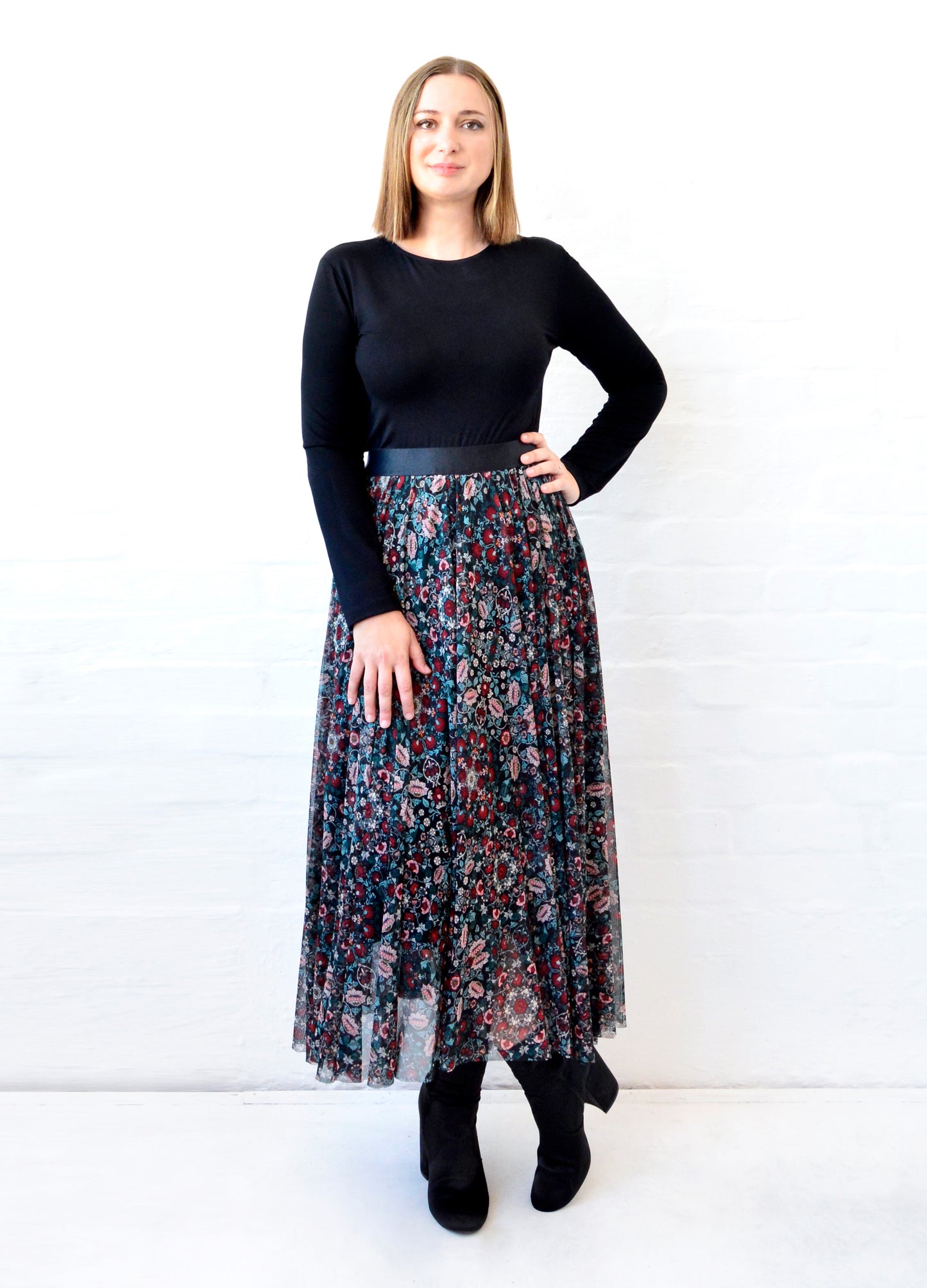 Angelica circle skirt in teal Iris Daydream