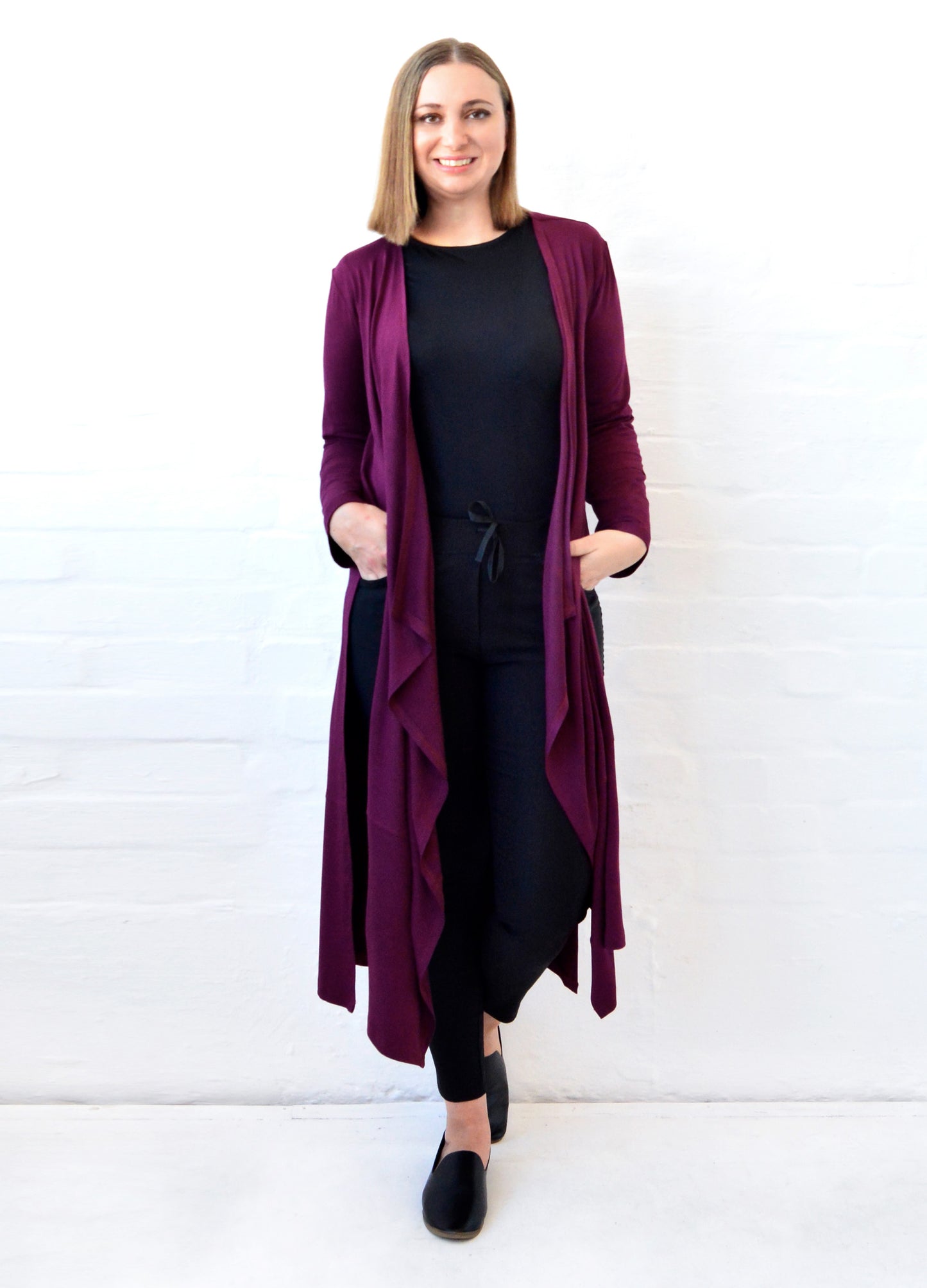 Ayala maxi cardigan in Mulberry