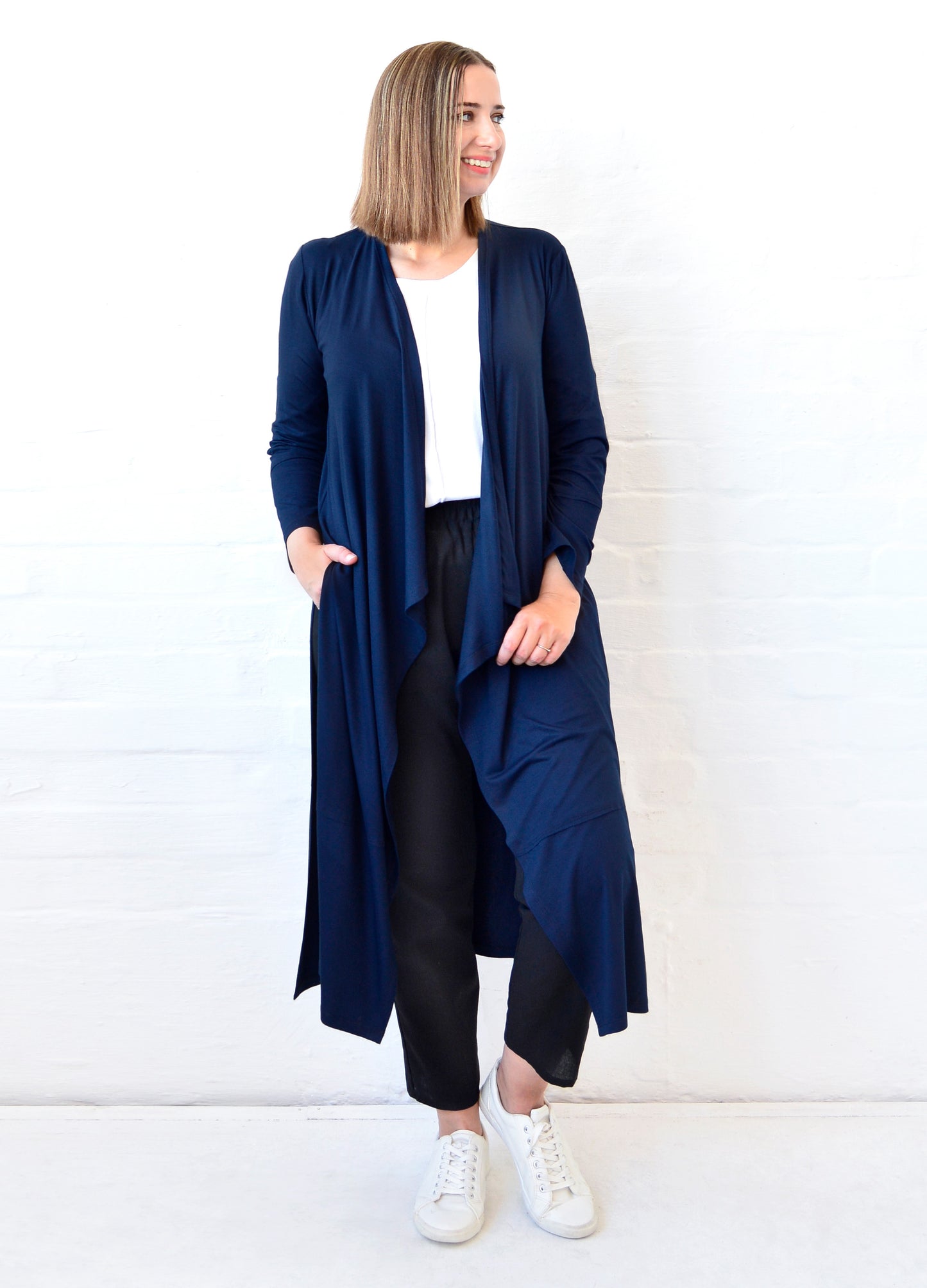 Ayala maxi cardigan in Navy