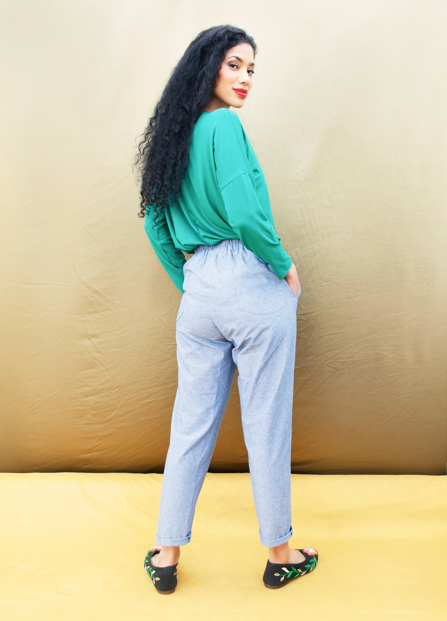 Bella jogger in denim chambray