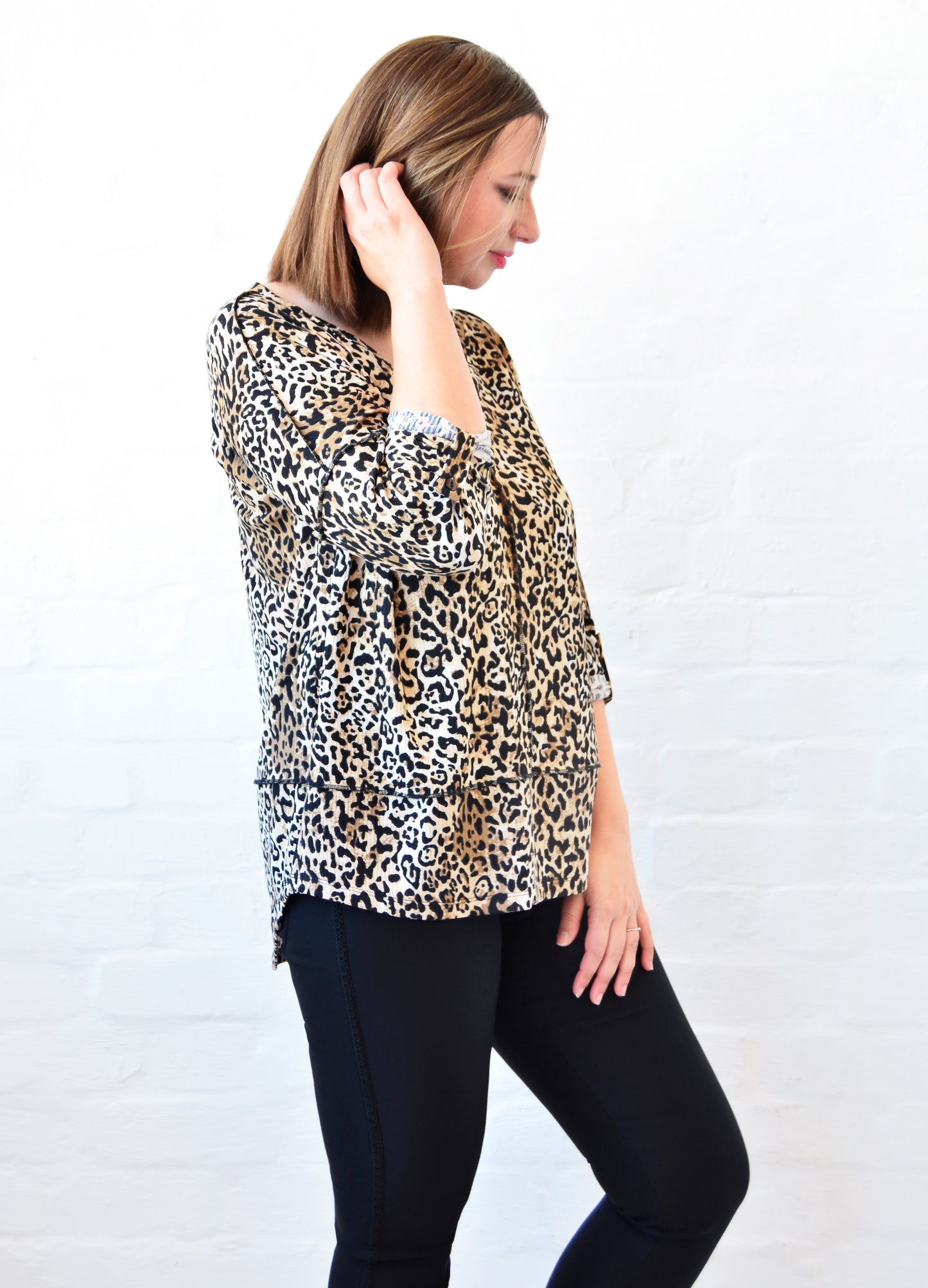 Brooke Pullover in stone Lynx rib