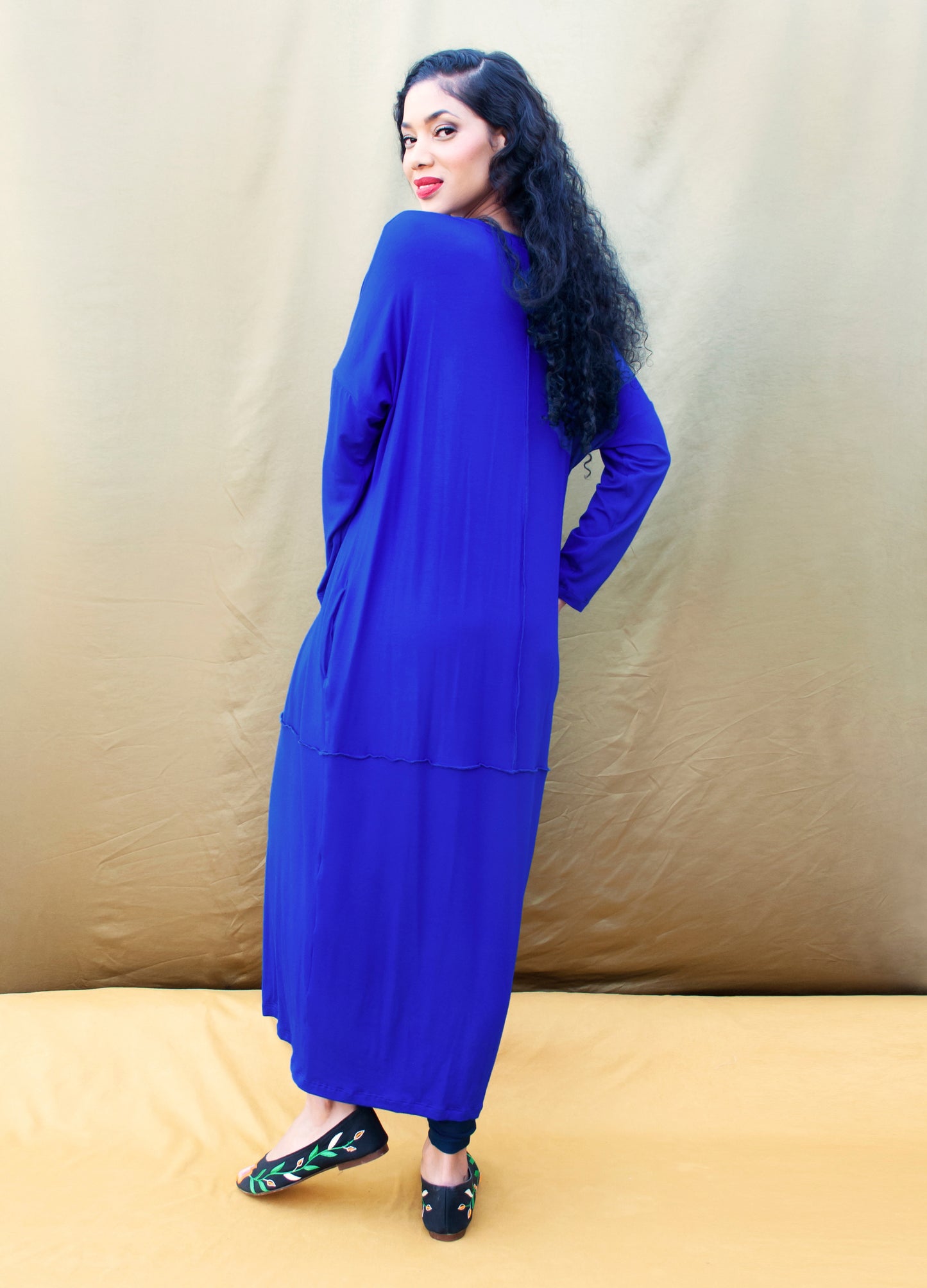 Celine cocoon dress in Sapphire