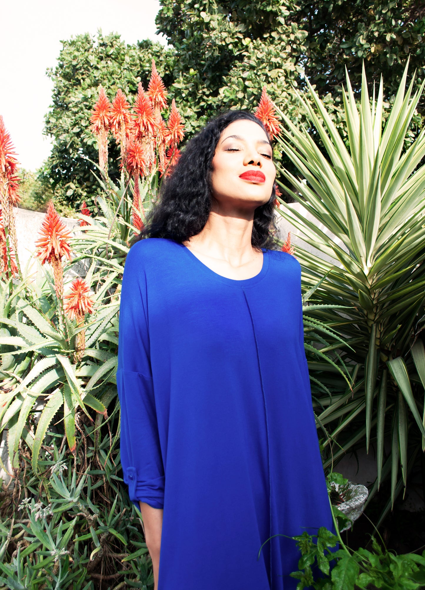 Celine cocoon dress in Sapphire