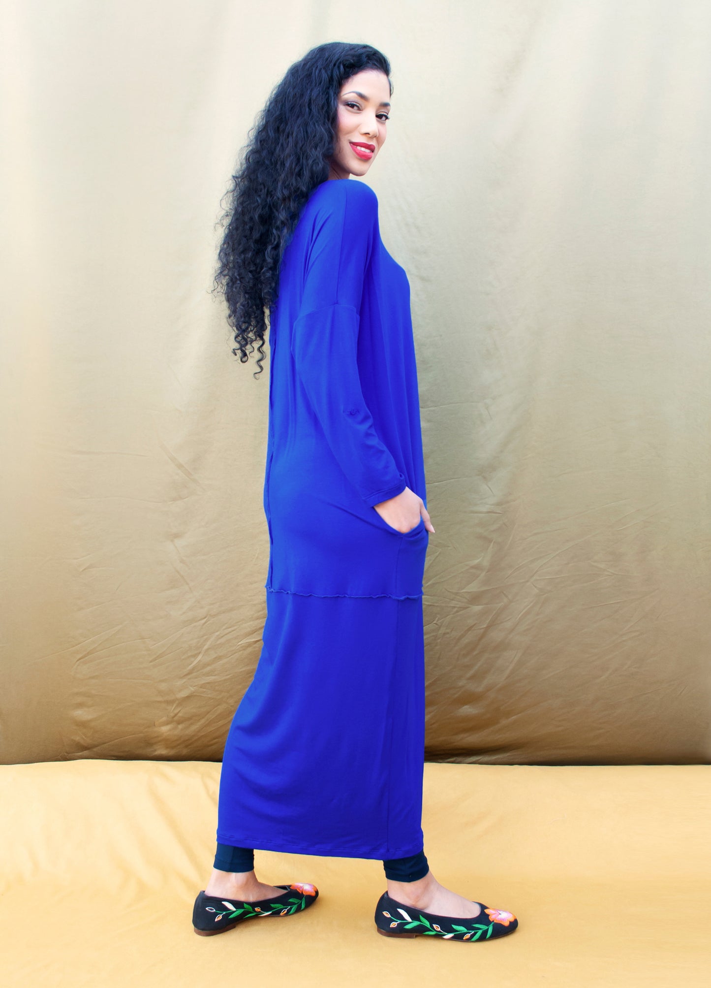 Celine cocoon dress in Sapphire