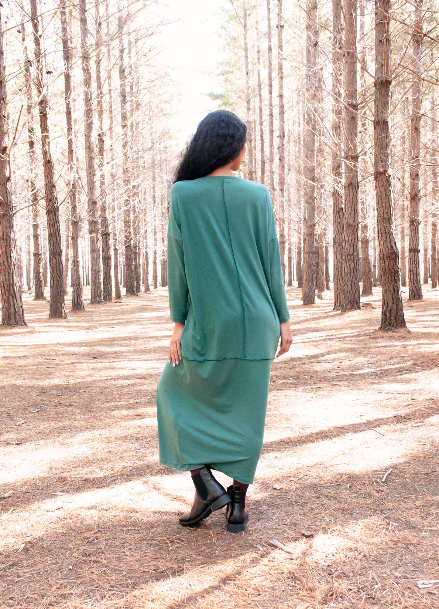 Celine cocoon dress in Porcelain Green