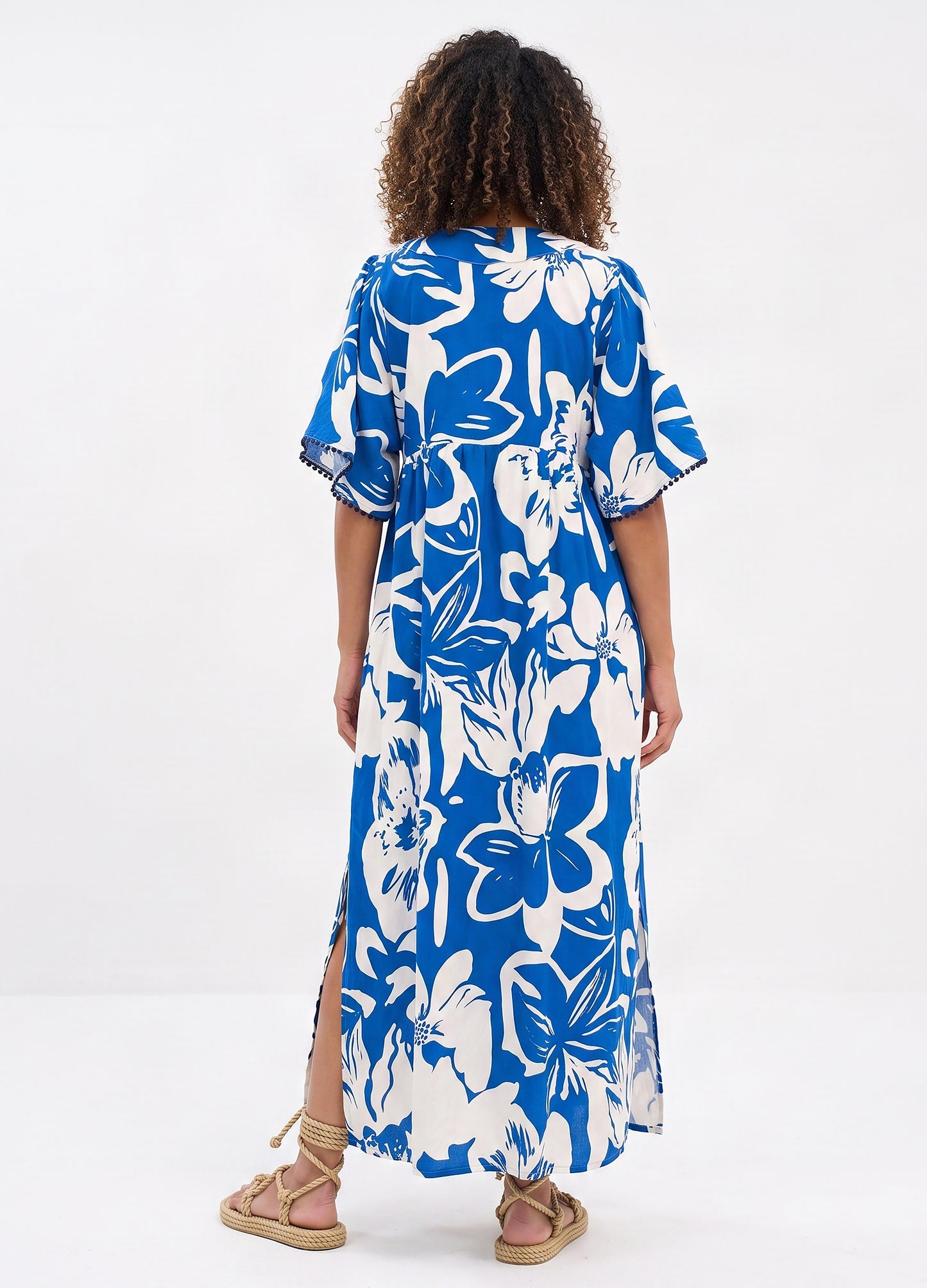 Clara kaftan dress in Bluebird Floral print