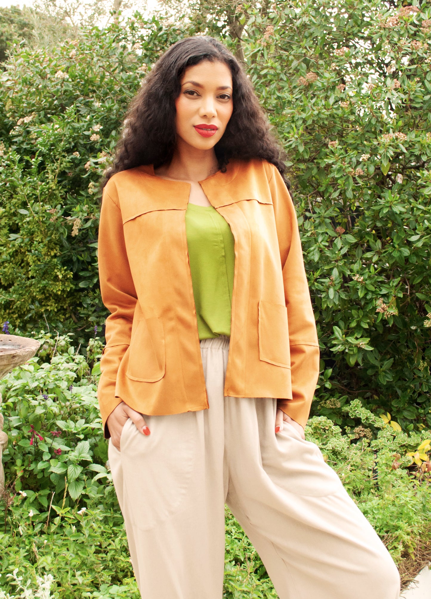 Ella jacket in Amber suede scuba