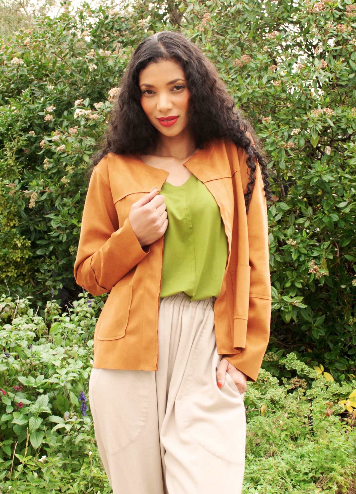 Ella jacket in Amber suede scuba