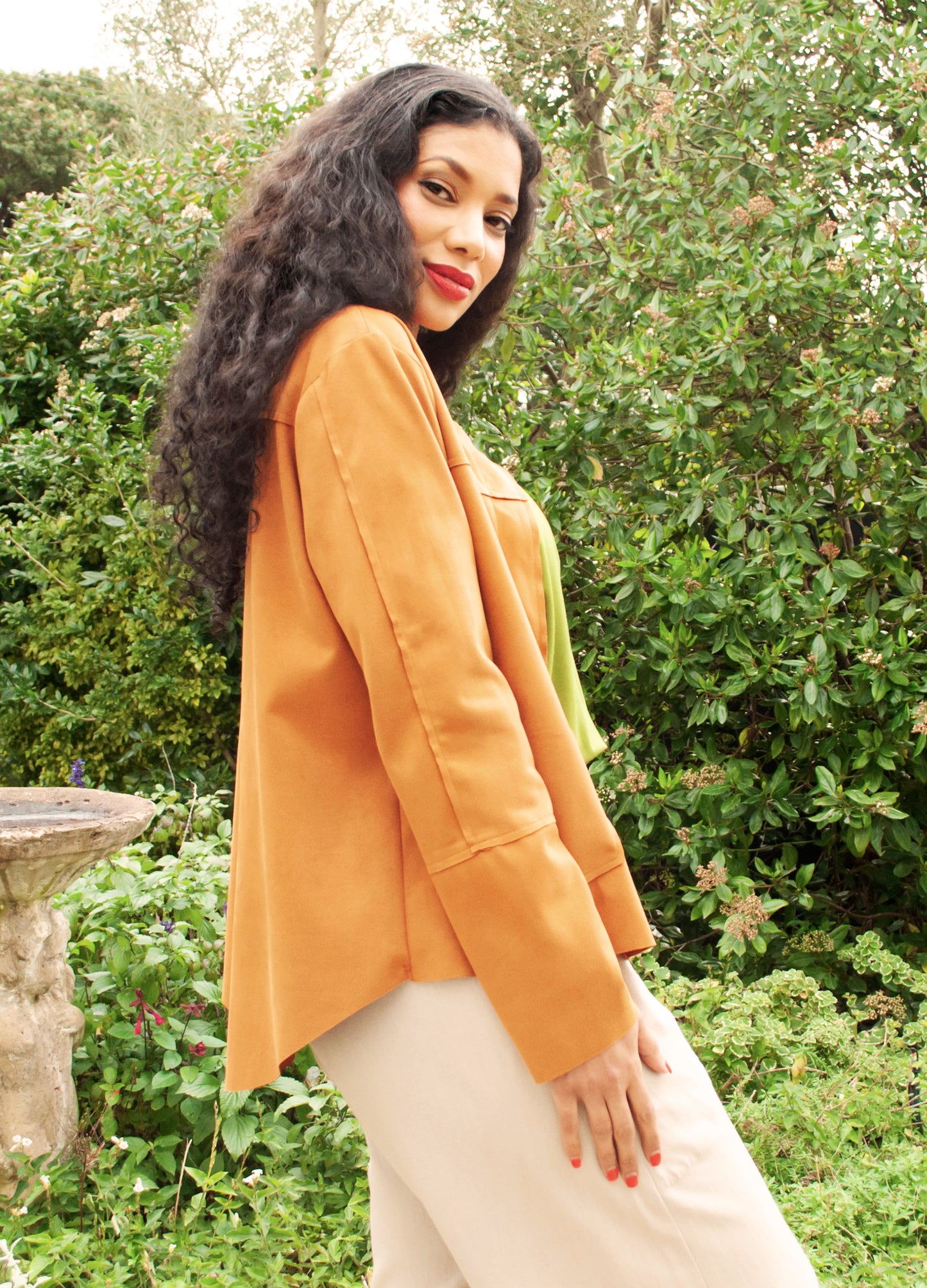 Ella jacket in Amber suede scuba