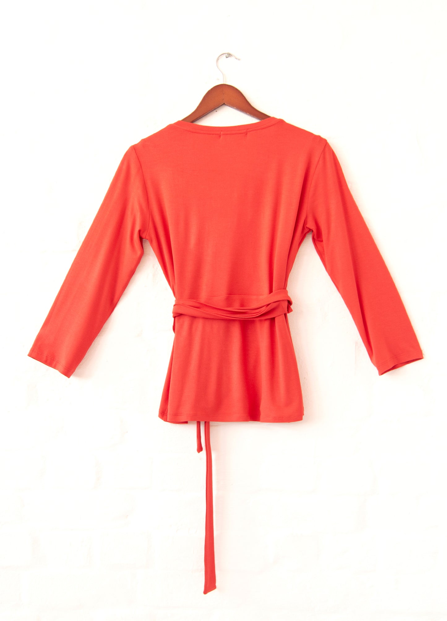 Elliot wrap top in Papaya