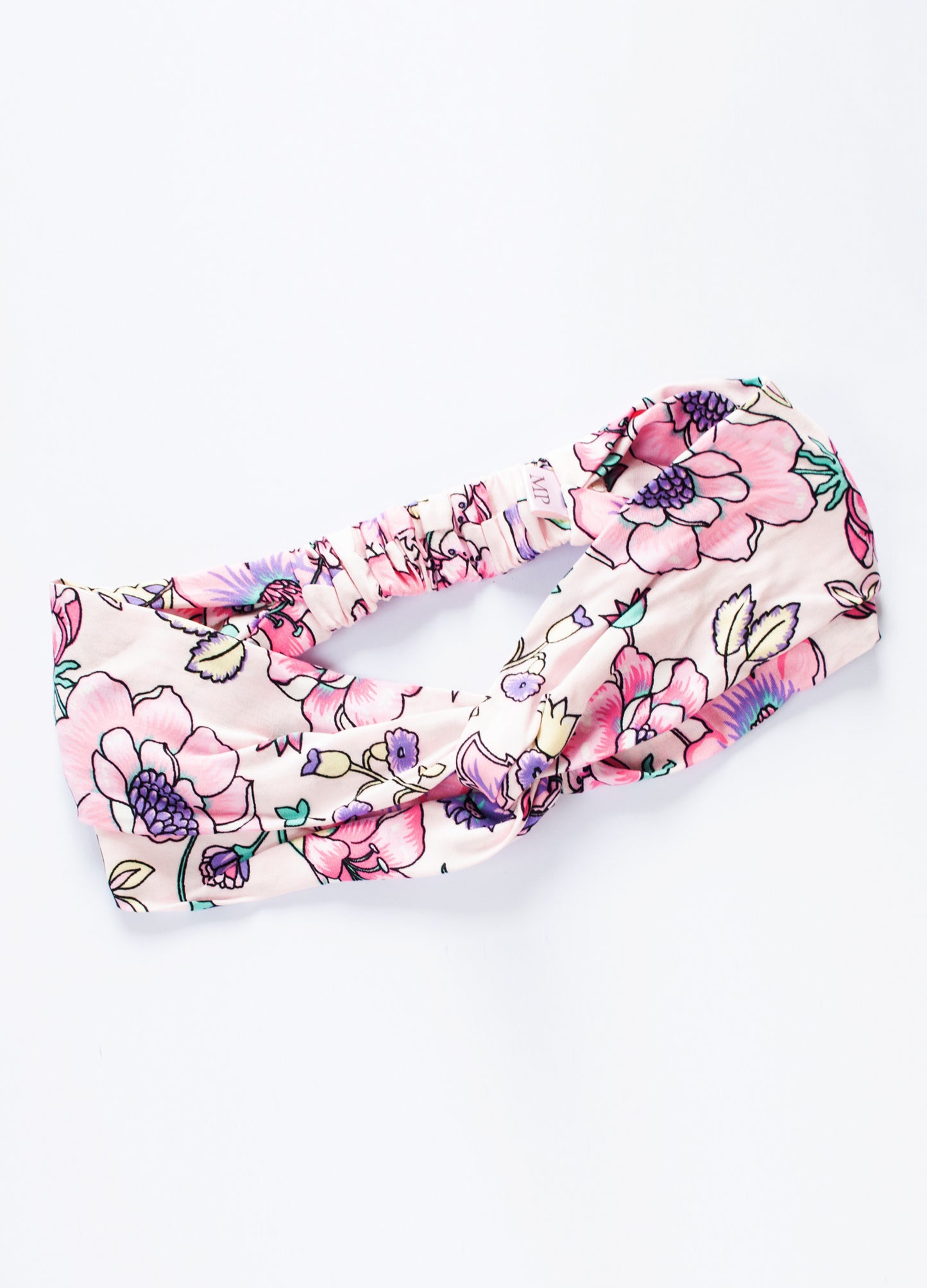 Emma twist headband in blush Jakarta Blossoms
