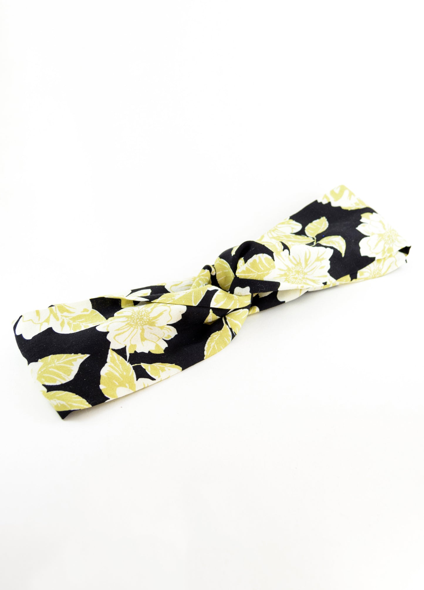 Emma twist headband in black Peonies