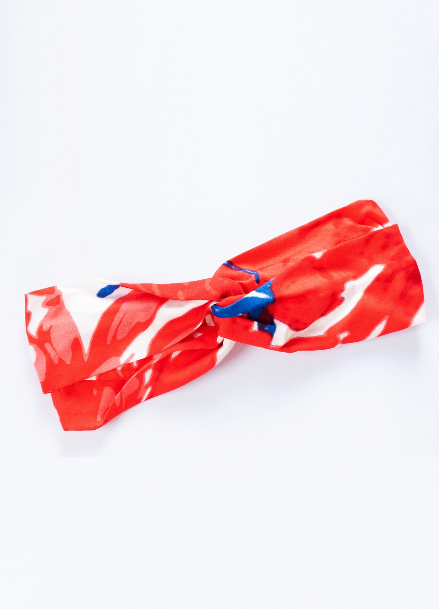 Emma twist headband in red Papavero print