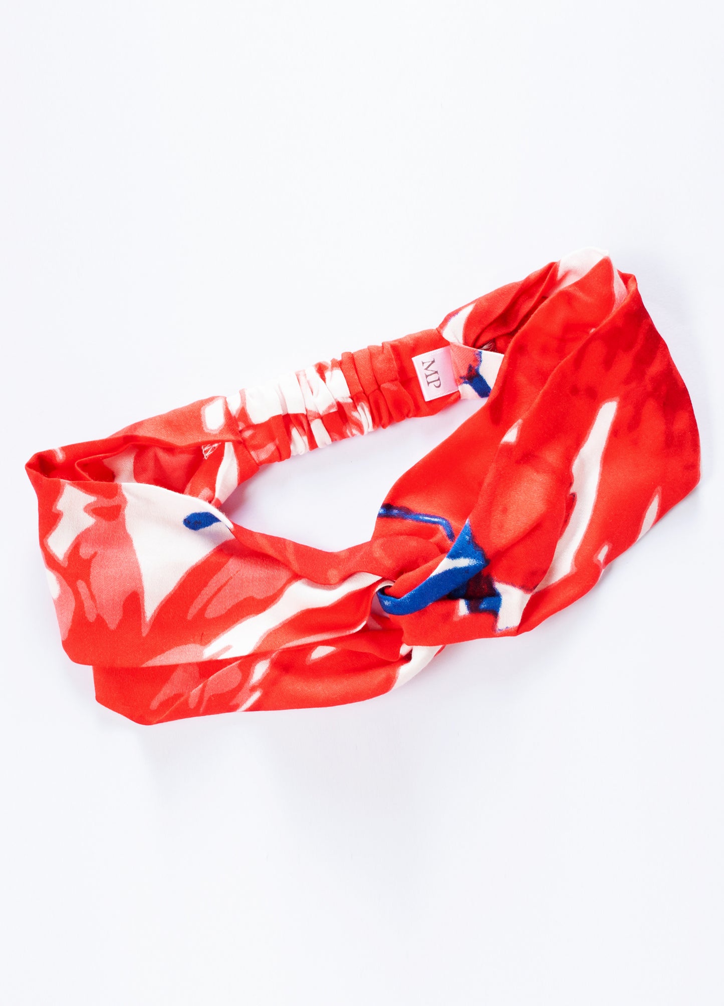 Emma twist headband in red Papavero print