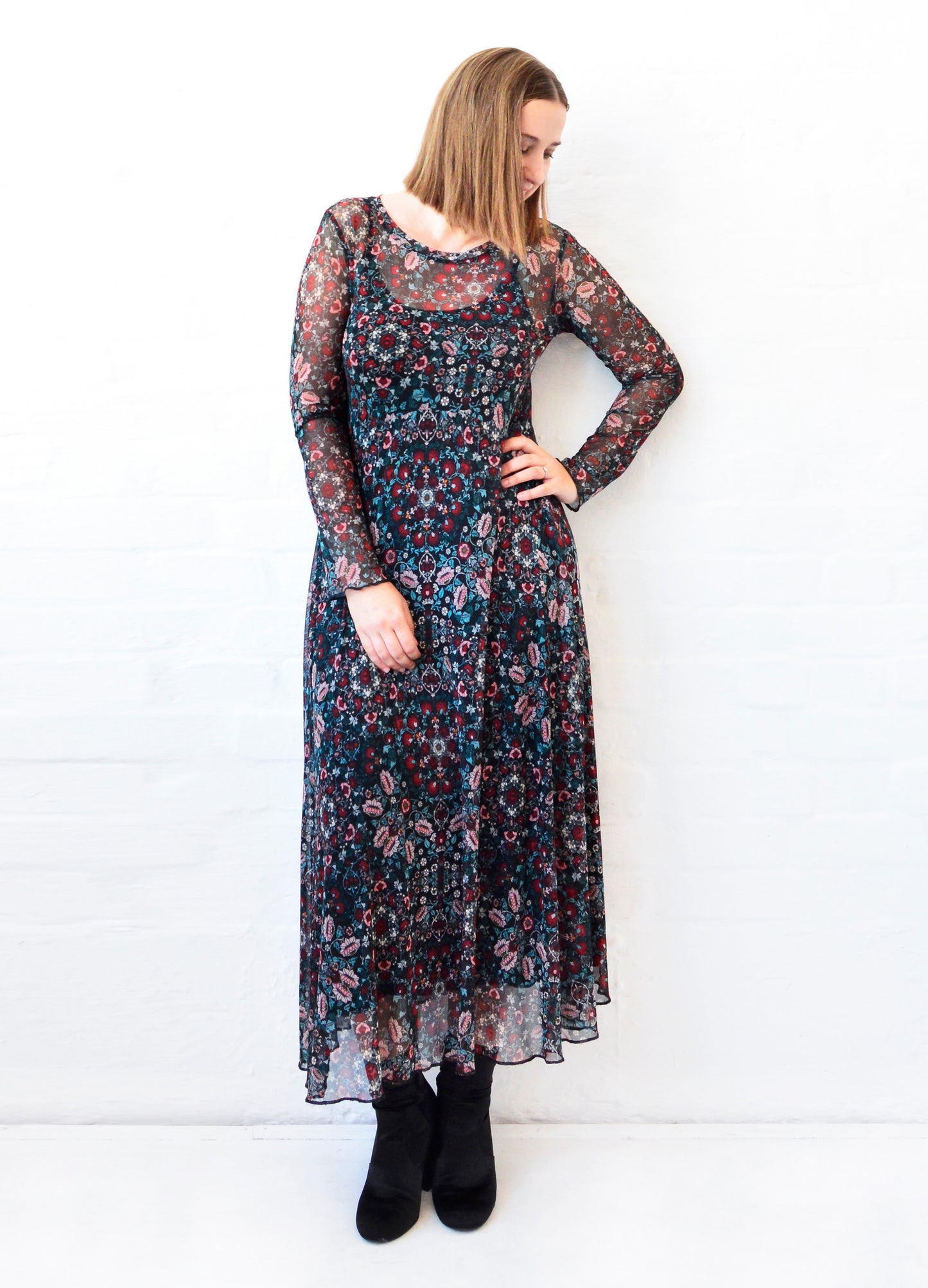 Georgia mesh dress in teal Iris Daydream size 34