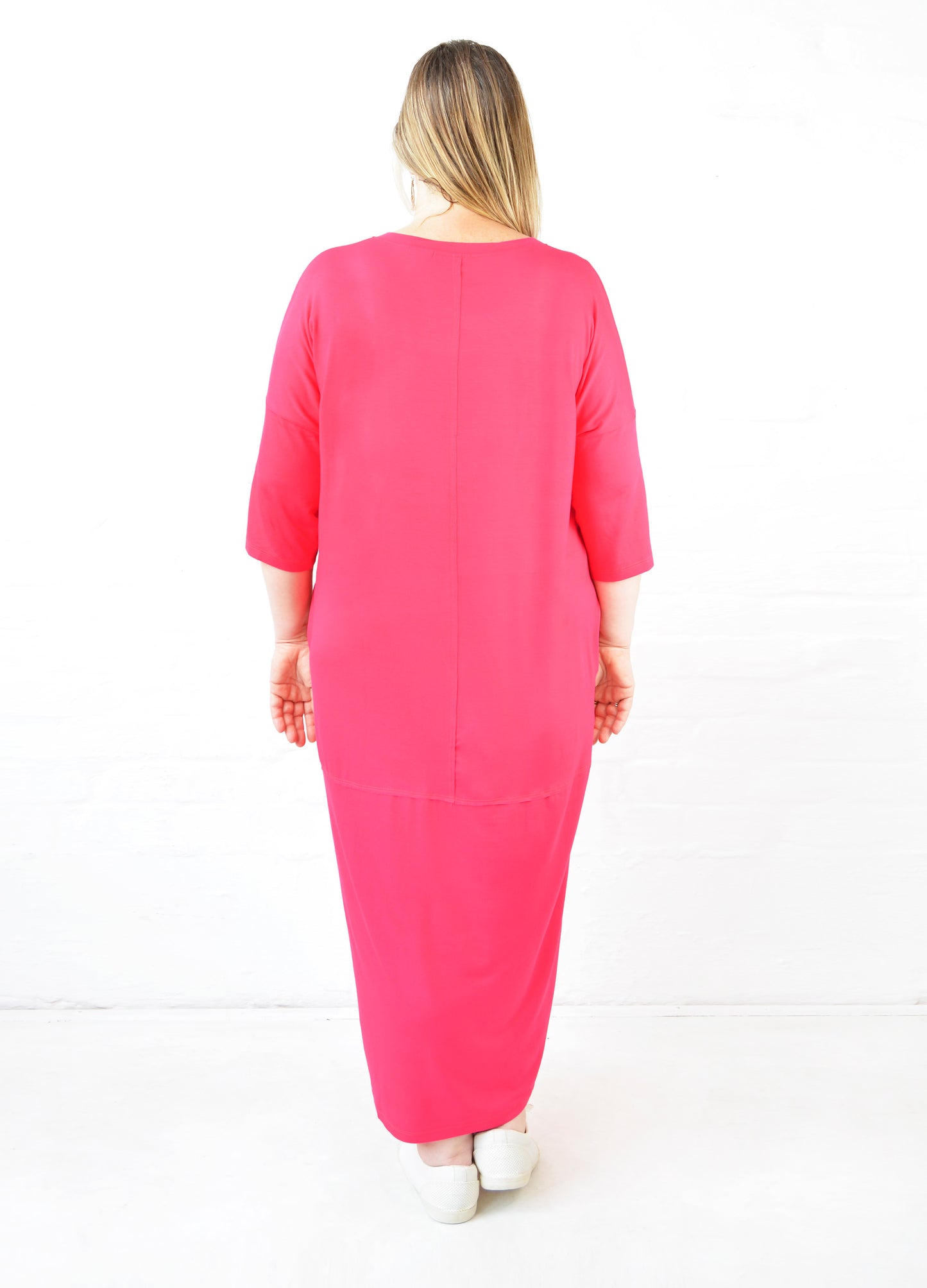 Isla cocoon dress in Cerise