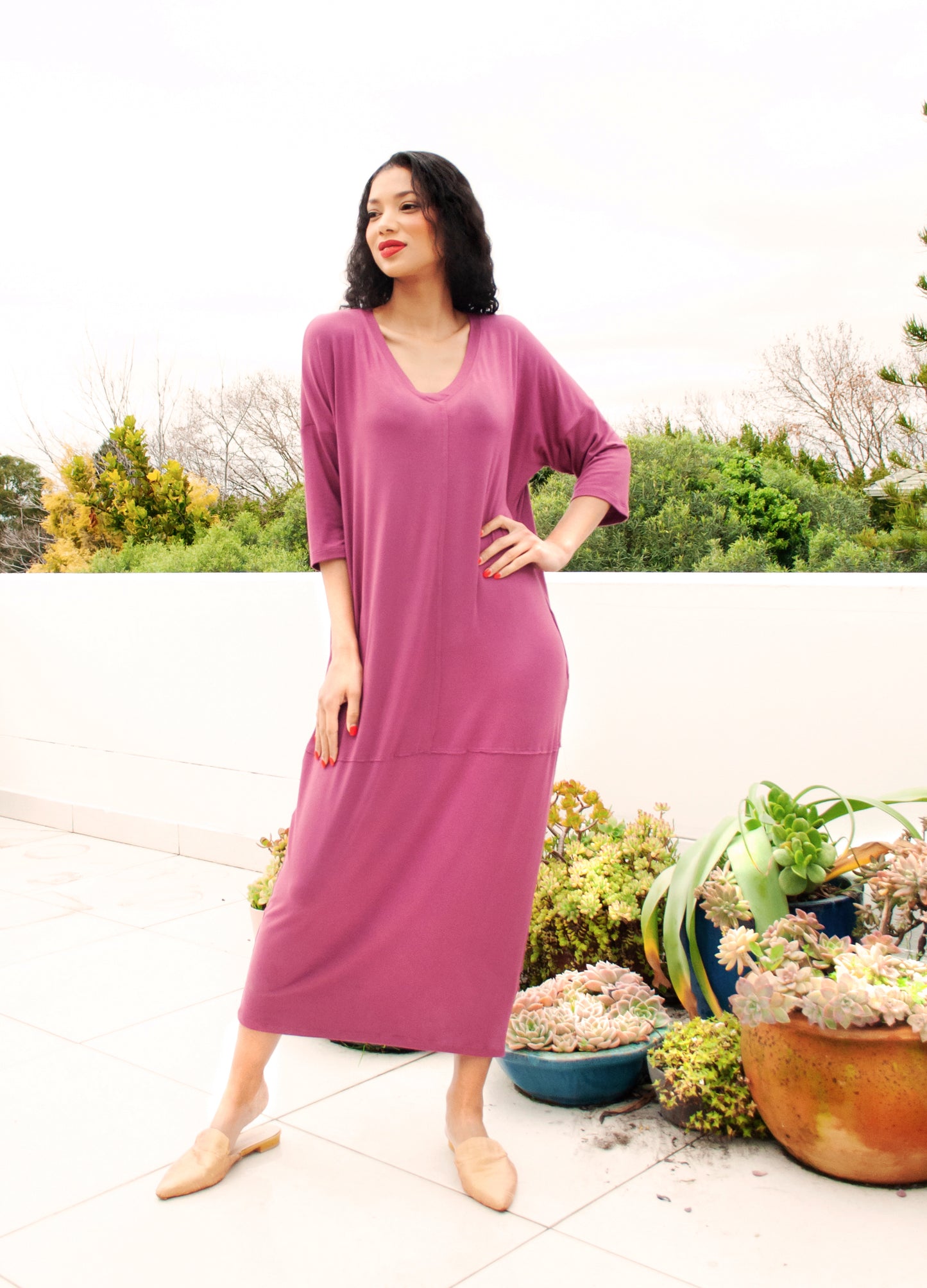 Isla cocoon dress in Rosetta