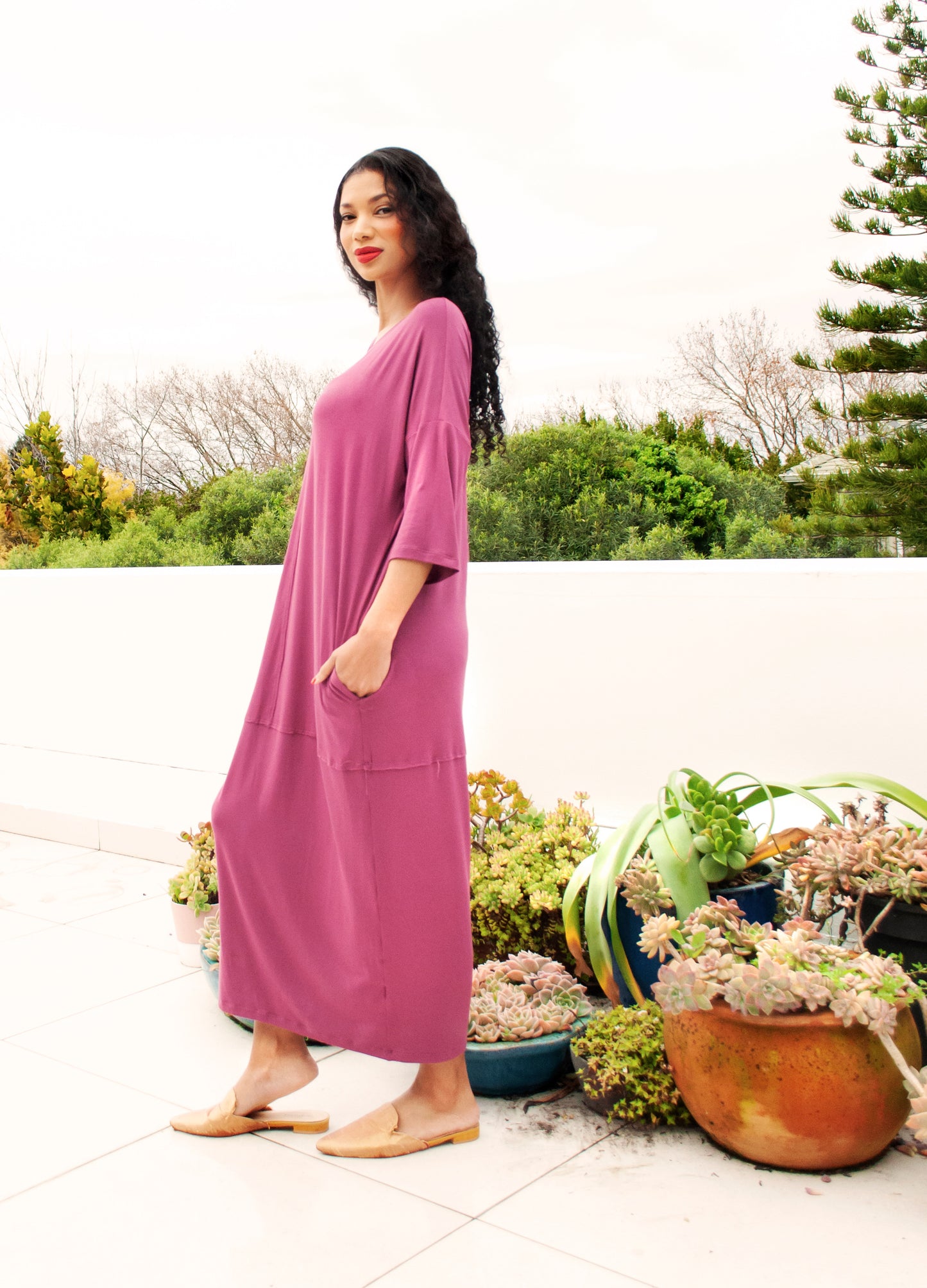 Isla cocoon dress in Rosetta
