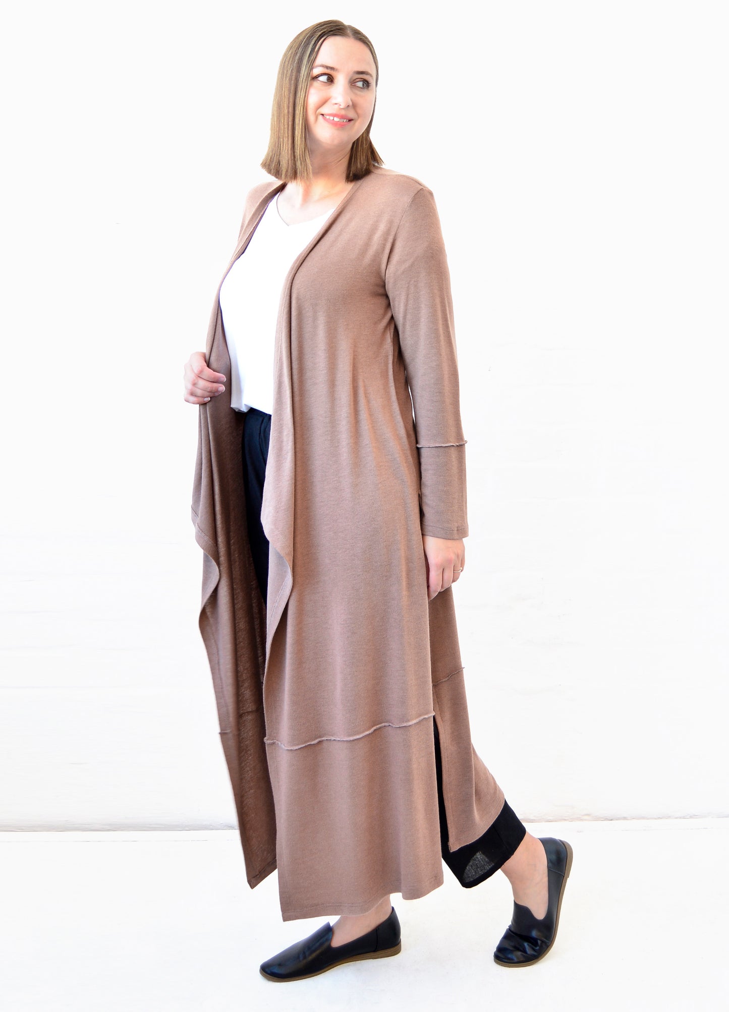 Kayla maxi cardigan in Mocha