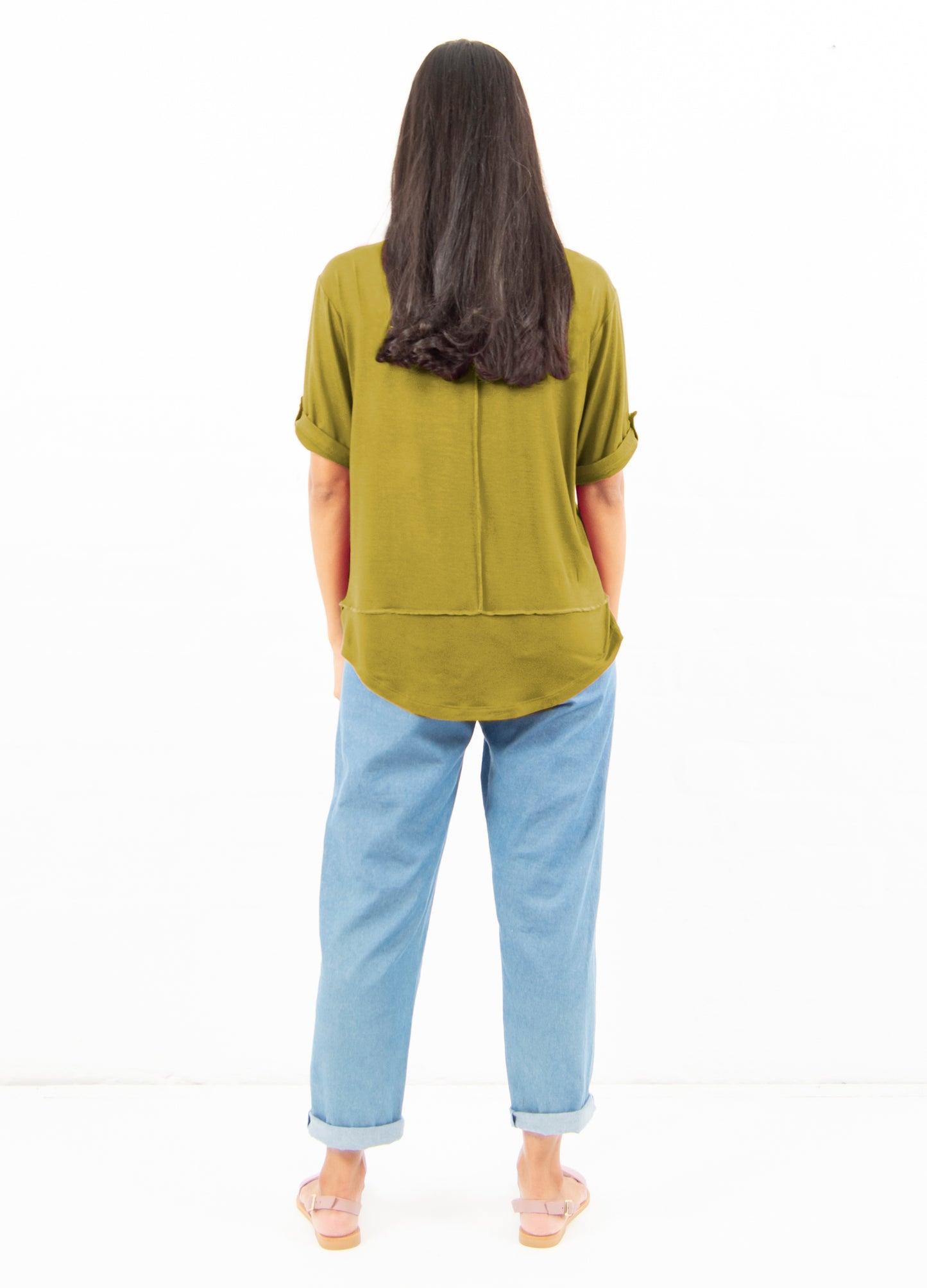 Lourdes easy-fit T-shirt in Chartreuse