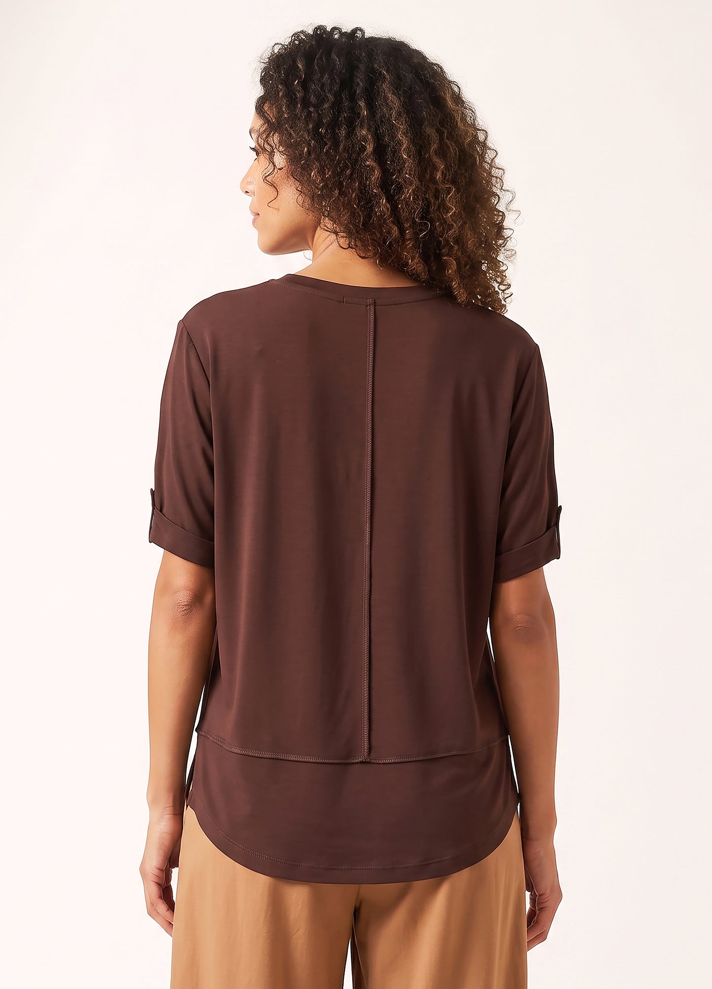 Lourdes easy-fit T-shirt in Cocoa