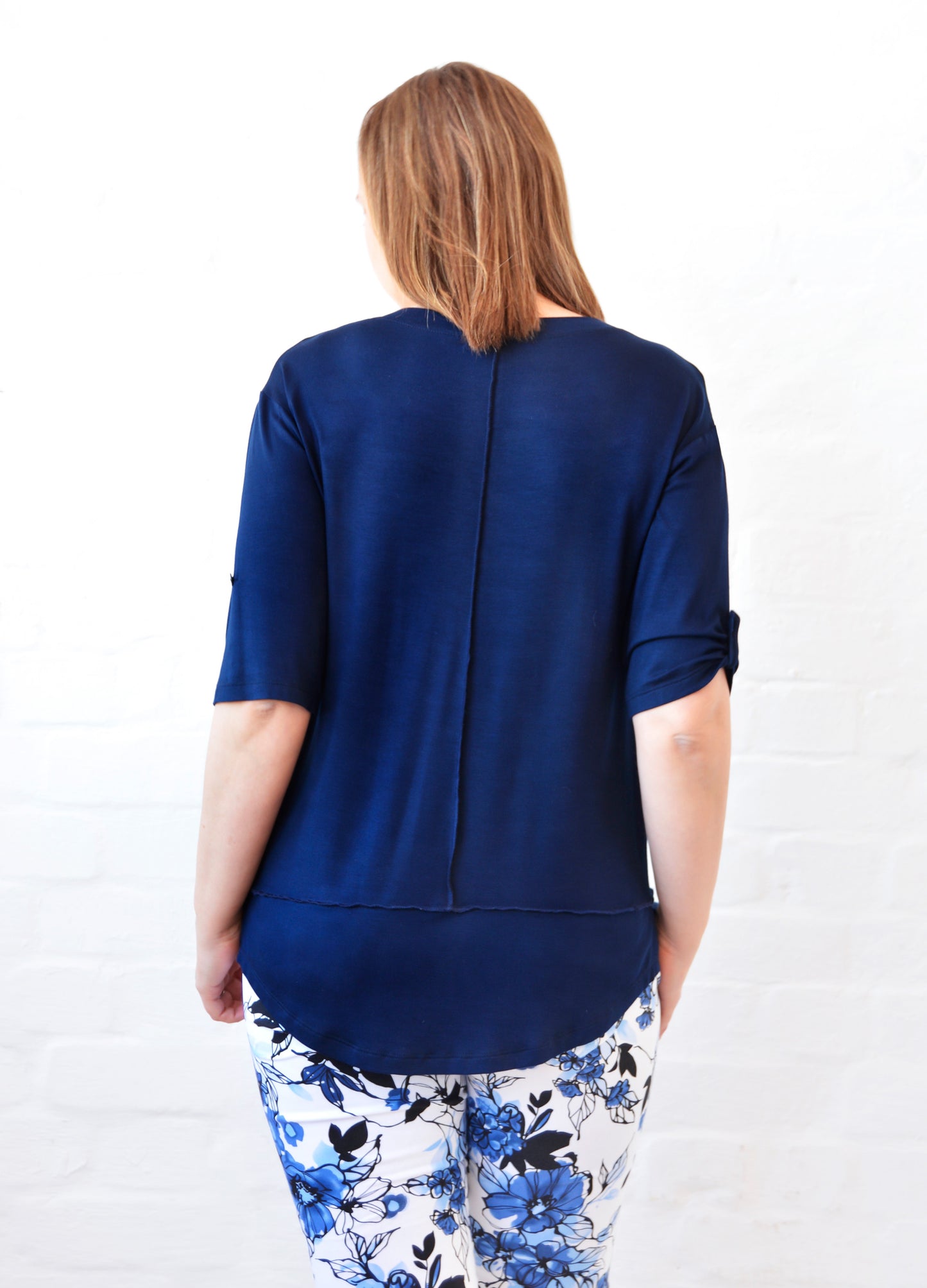 Lourdes easy-fit T-shirt in Navy
