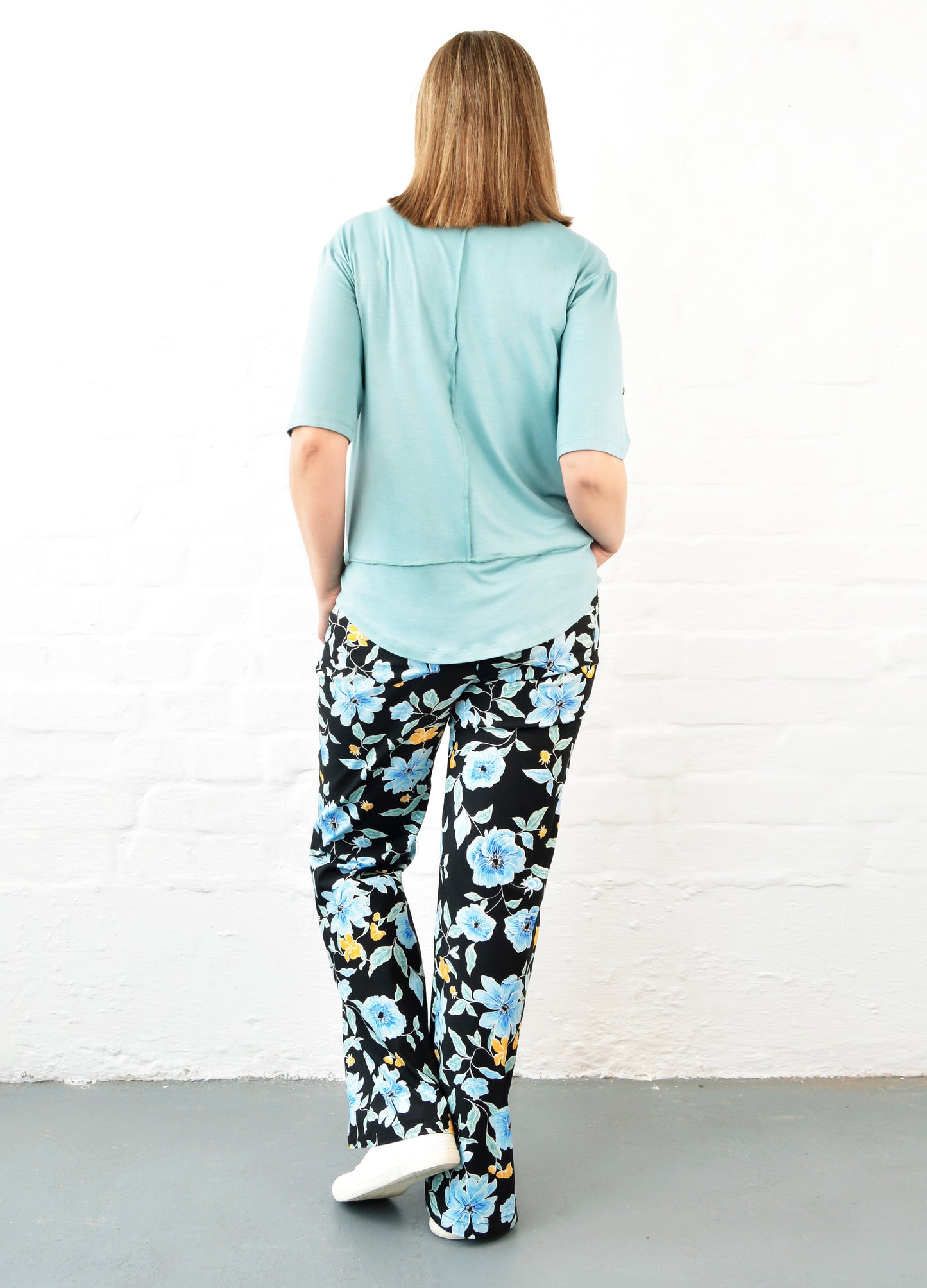 Lourdes easy-fit T-shirt in Duck-egg