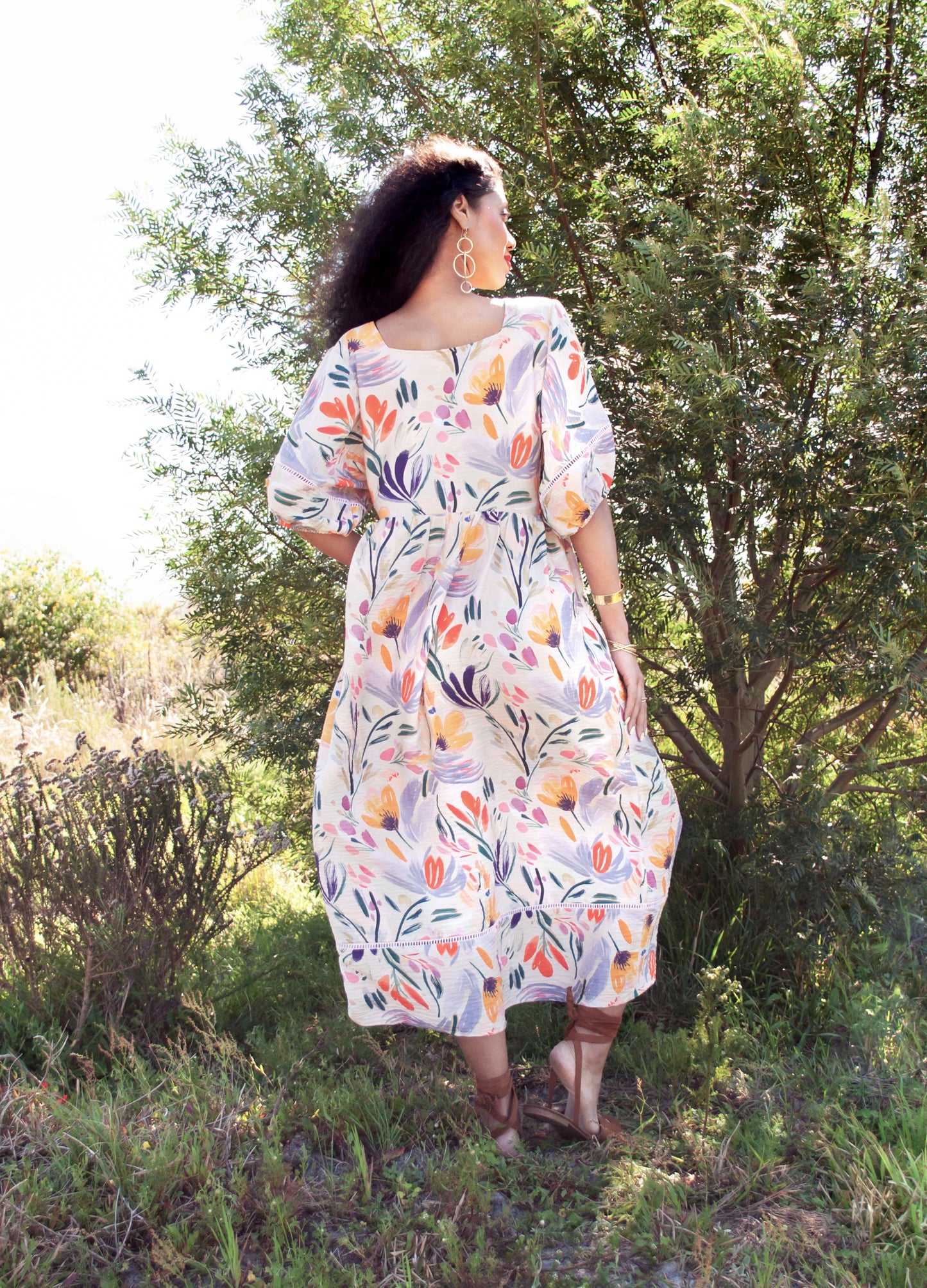Luna reversabile dress in stone Oh So Pretty print