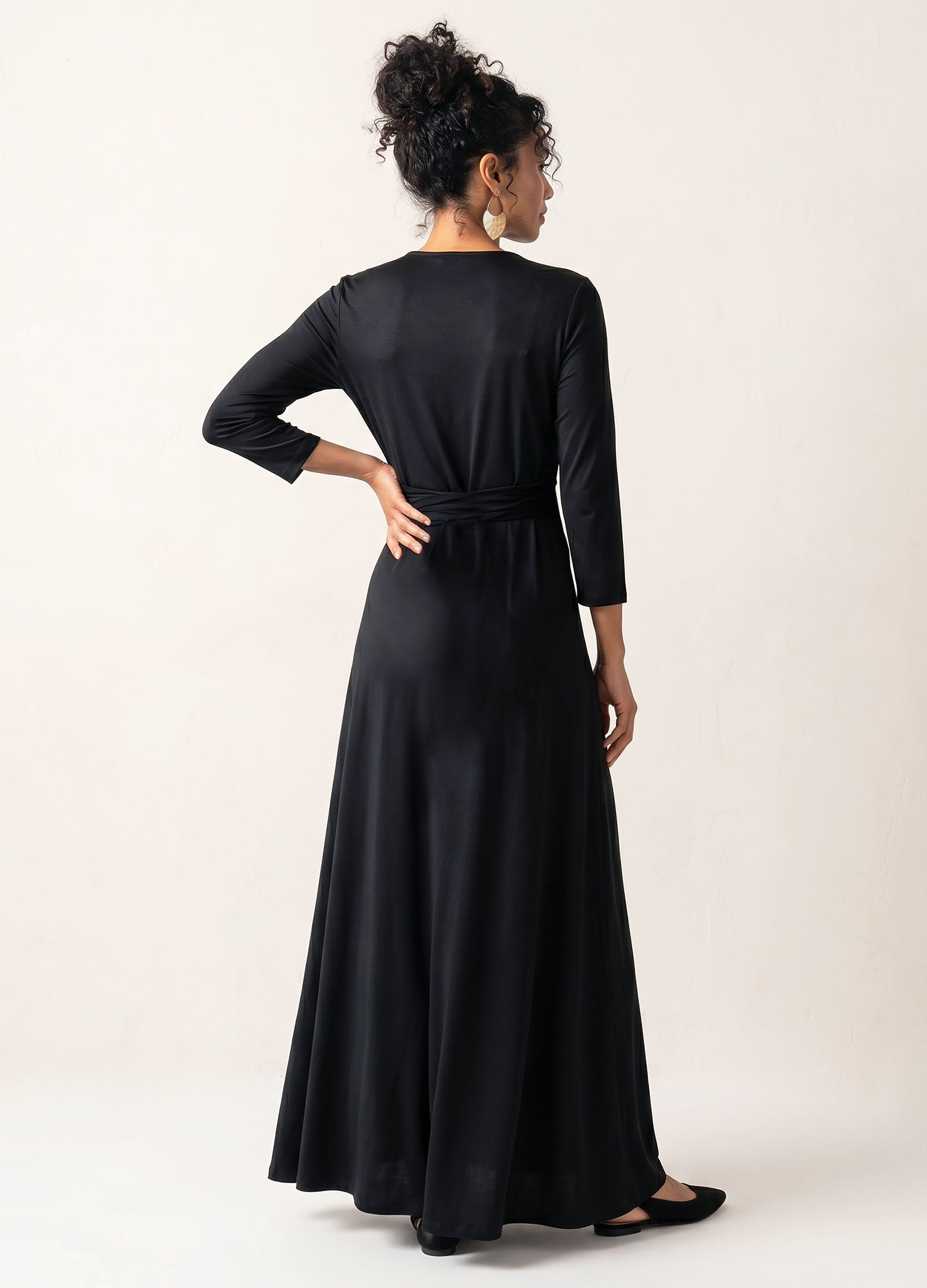 Magnolia Maxi Wrap Dress in black