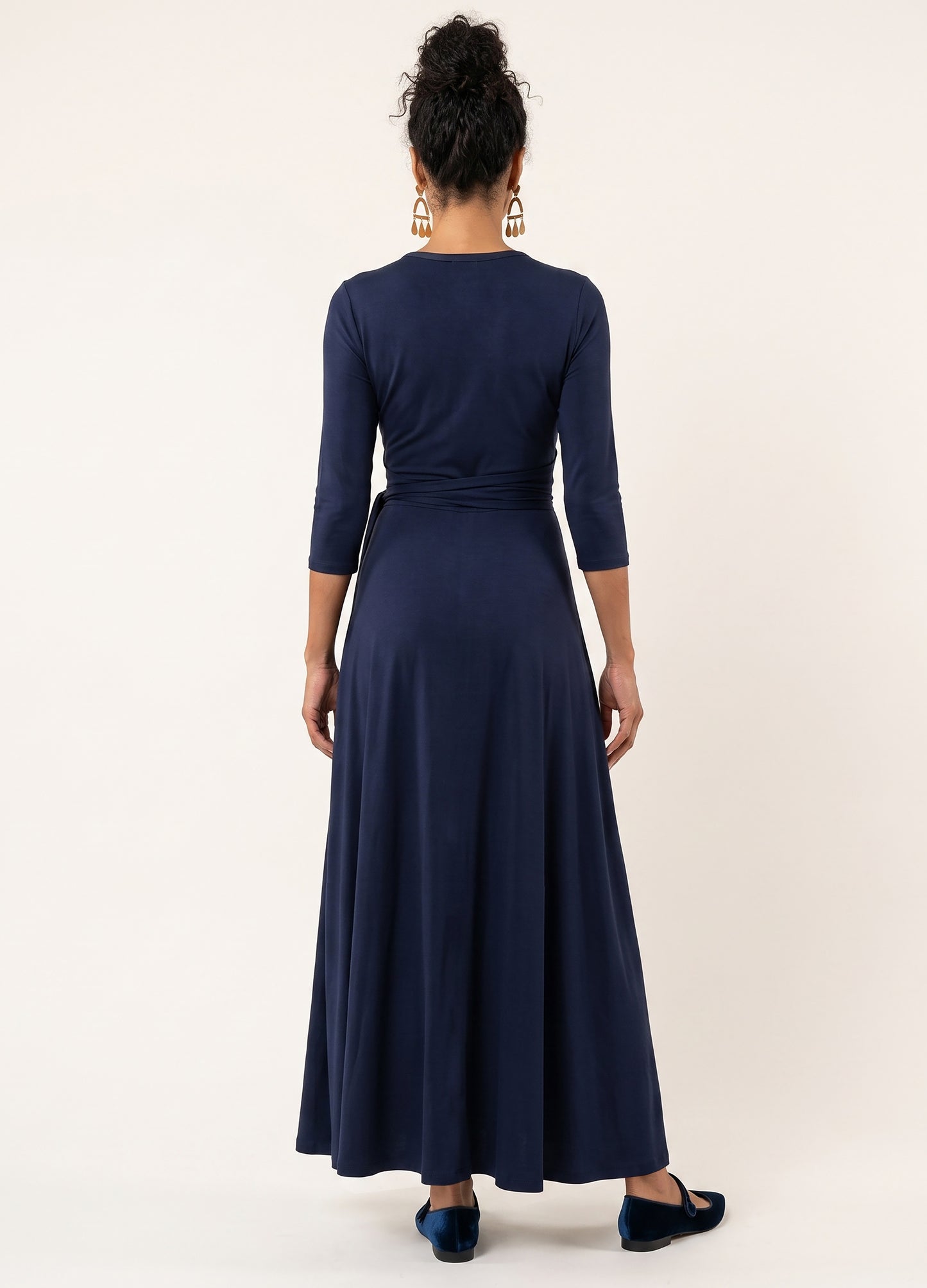 Magnolia maxi wrap dress in Navy