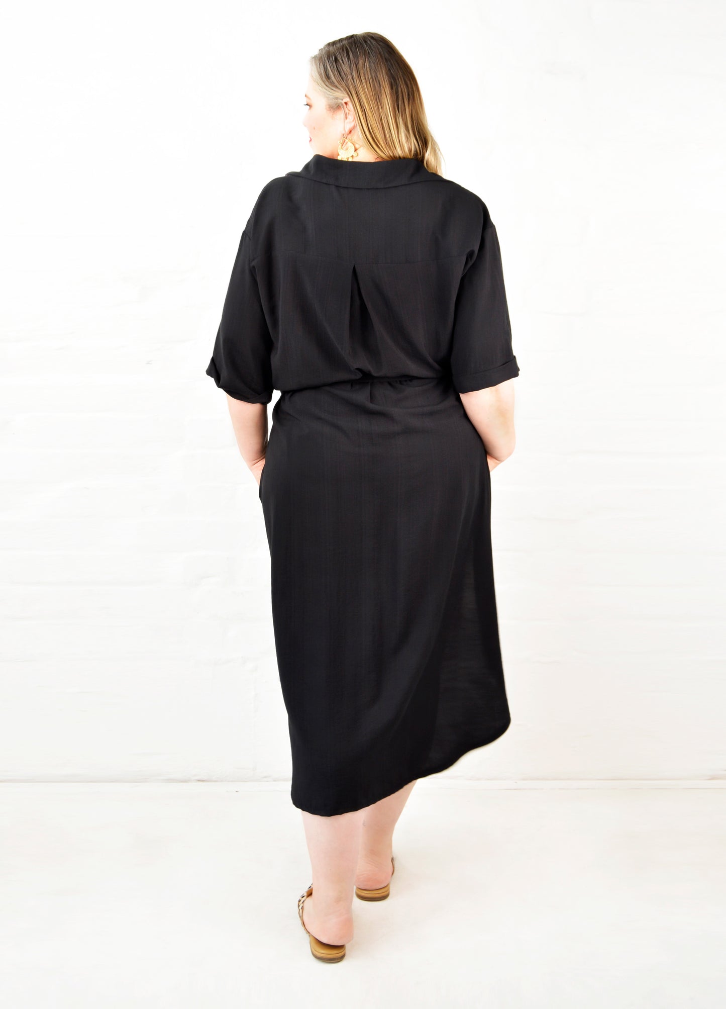 Malia box shirt dress in Black