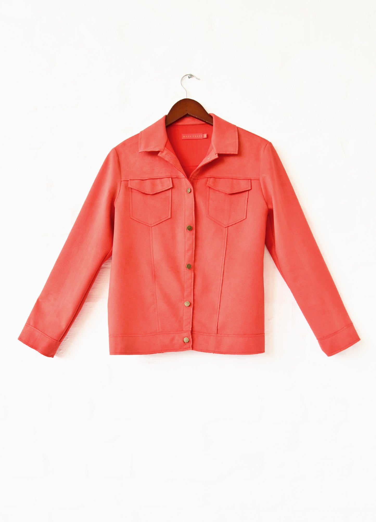 Max denim-style jacket in Papaya