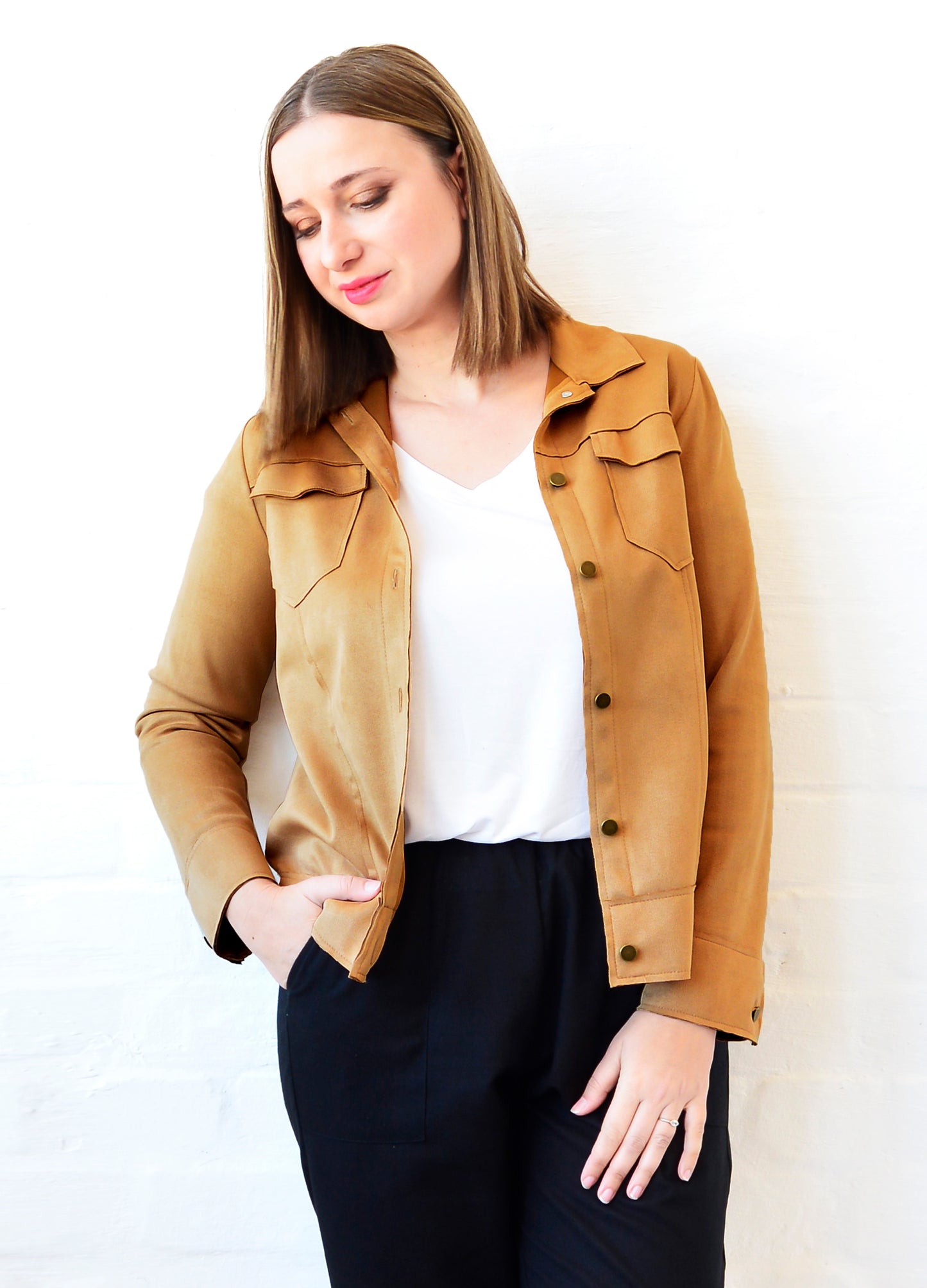 Max denim-style jacket in Amber