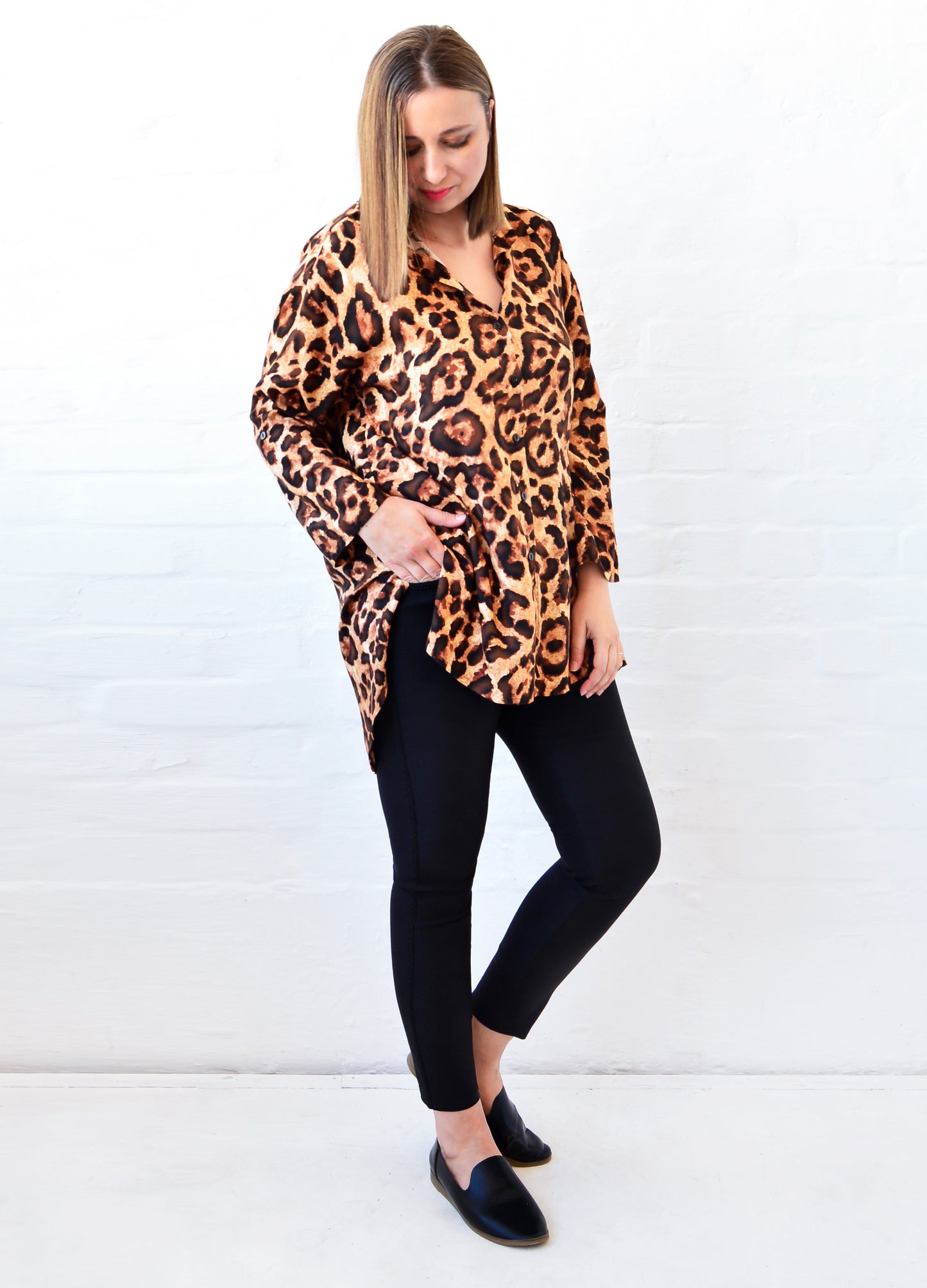 Michelle Box Shirt in coco Classic Leopard