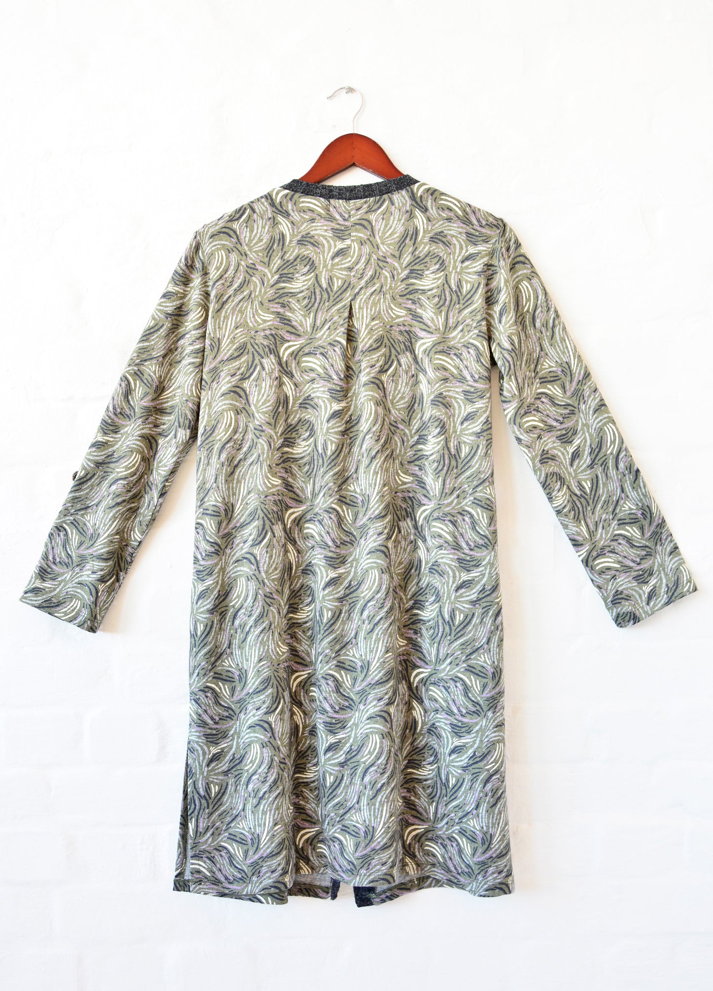 Nicolette Cardigan in olive Huckleberry print