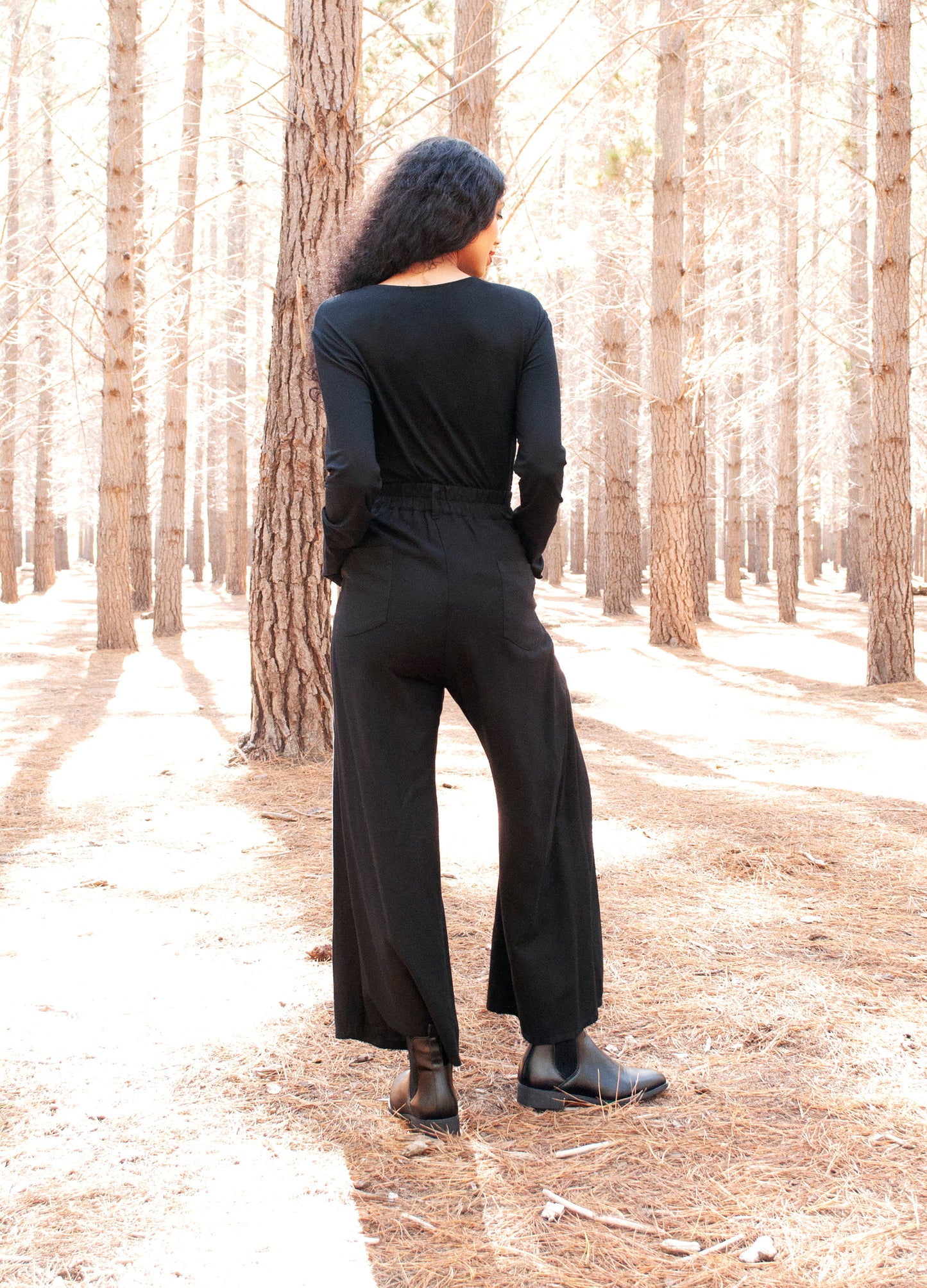 Pippa wide-leg Trousers in Black