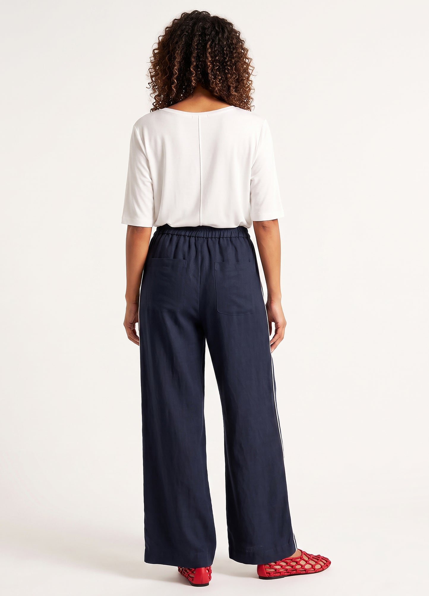 Grace wide-leg Trousers in Navy