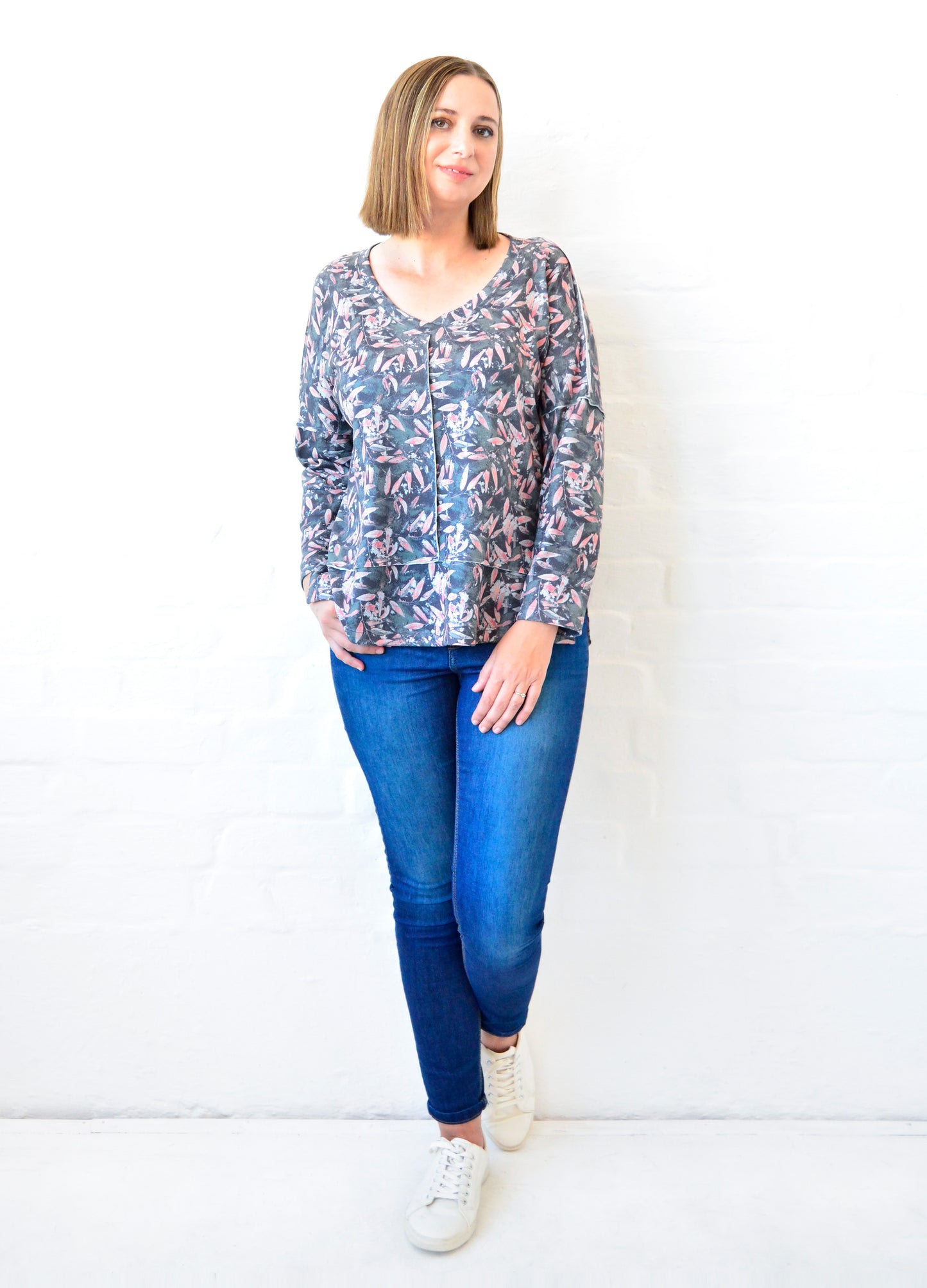 Roma Pullover in charcoal Dusty Miller size 34
