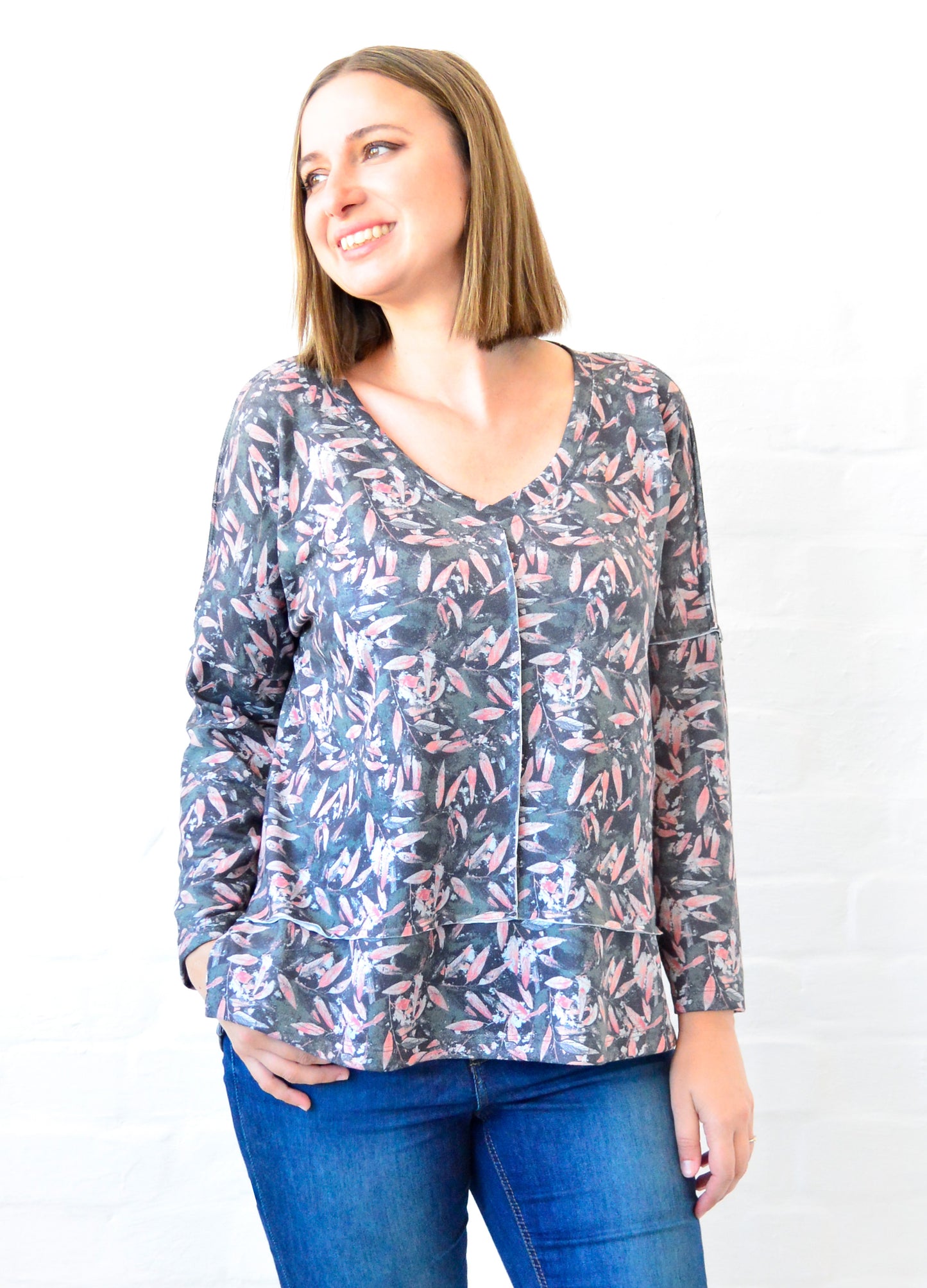 Roma Pullover in charcoal Dusty Miller size 34