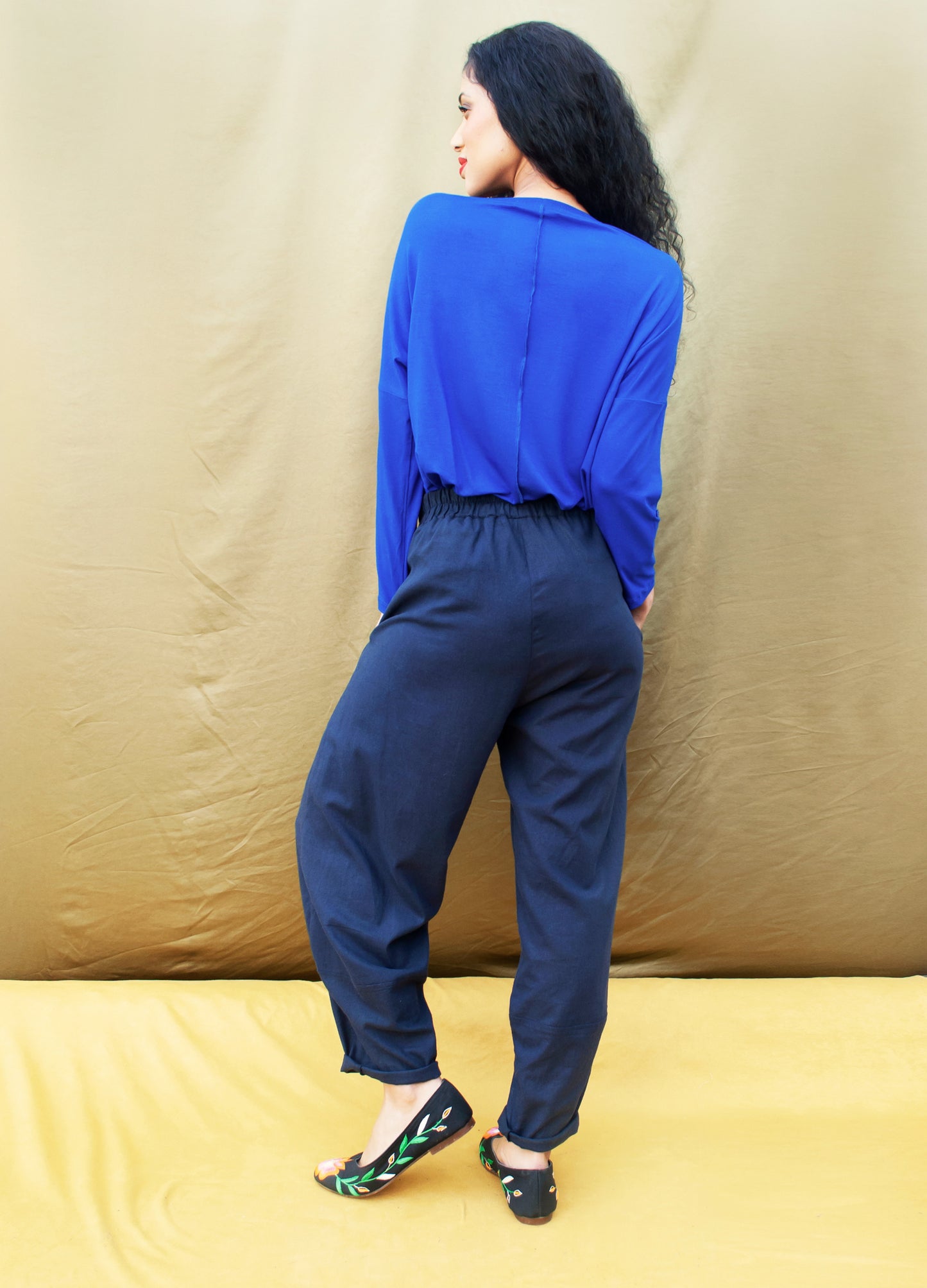 Sophie trousers in Navy linen blend