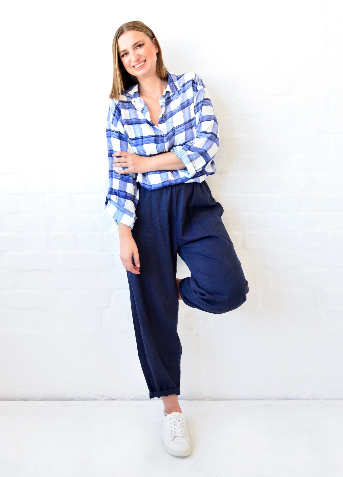 Sophie Lantern Trousers in Navy