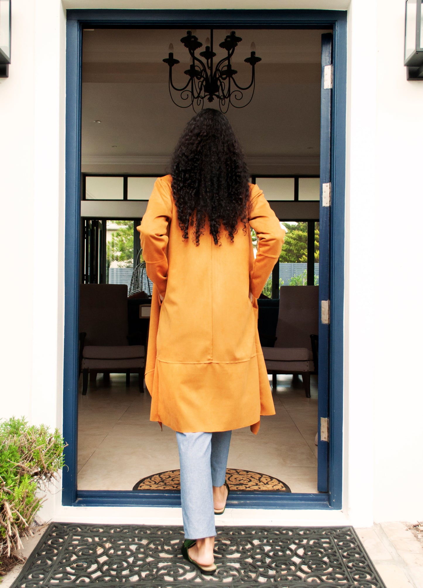 Stella cardigan in Amber suede scuba