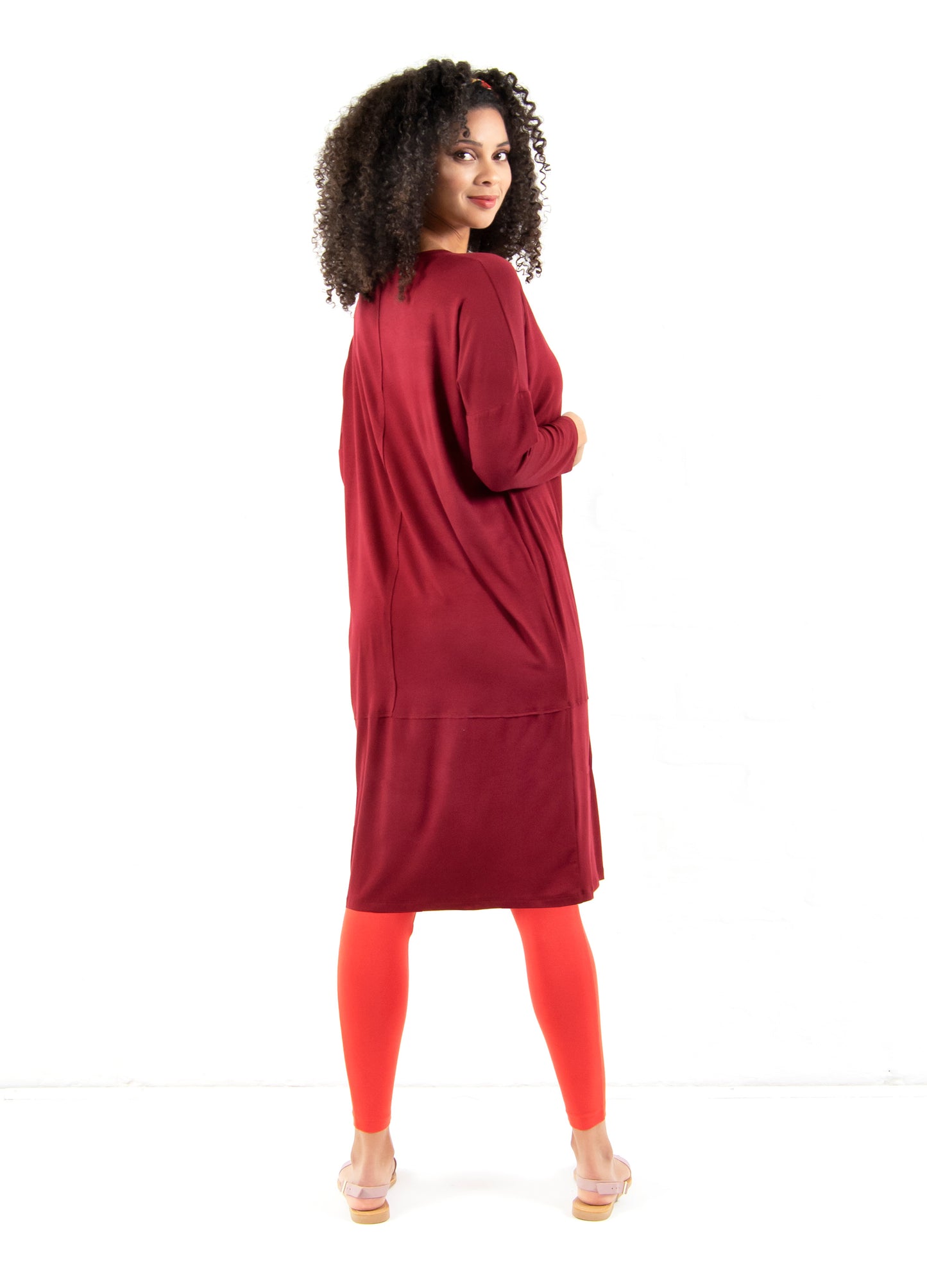Abigail Lantern Dress in Cranberry