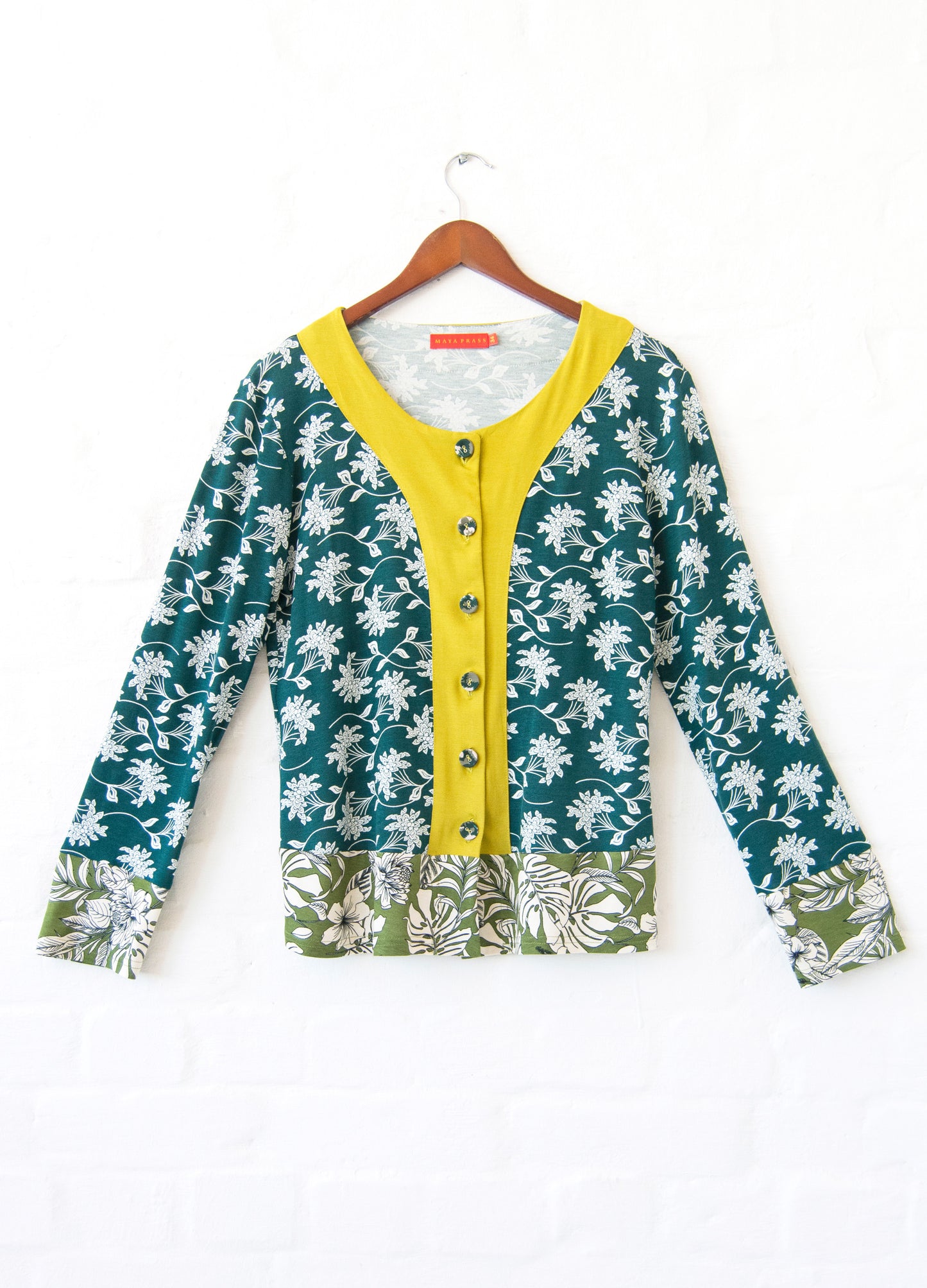 Cassia Cardigan in forest Mahina Moon