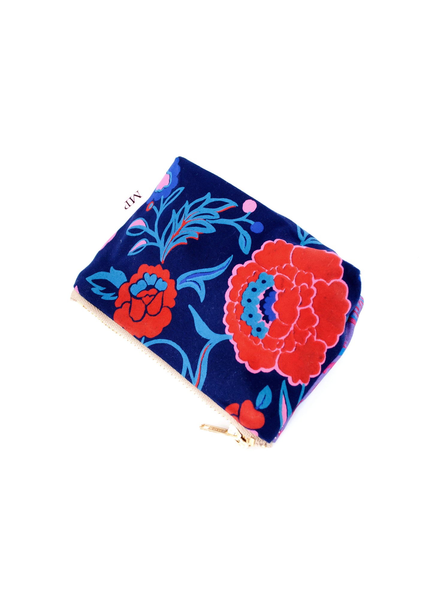 The Eugenie purse in navy Español print