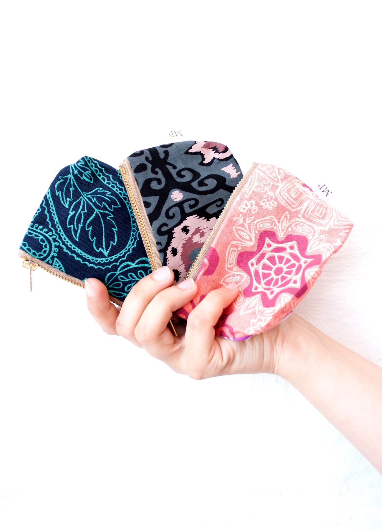 The Eugenie purse in black Nogo Ikat print