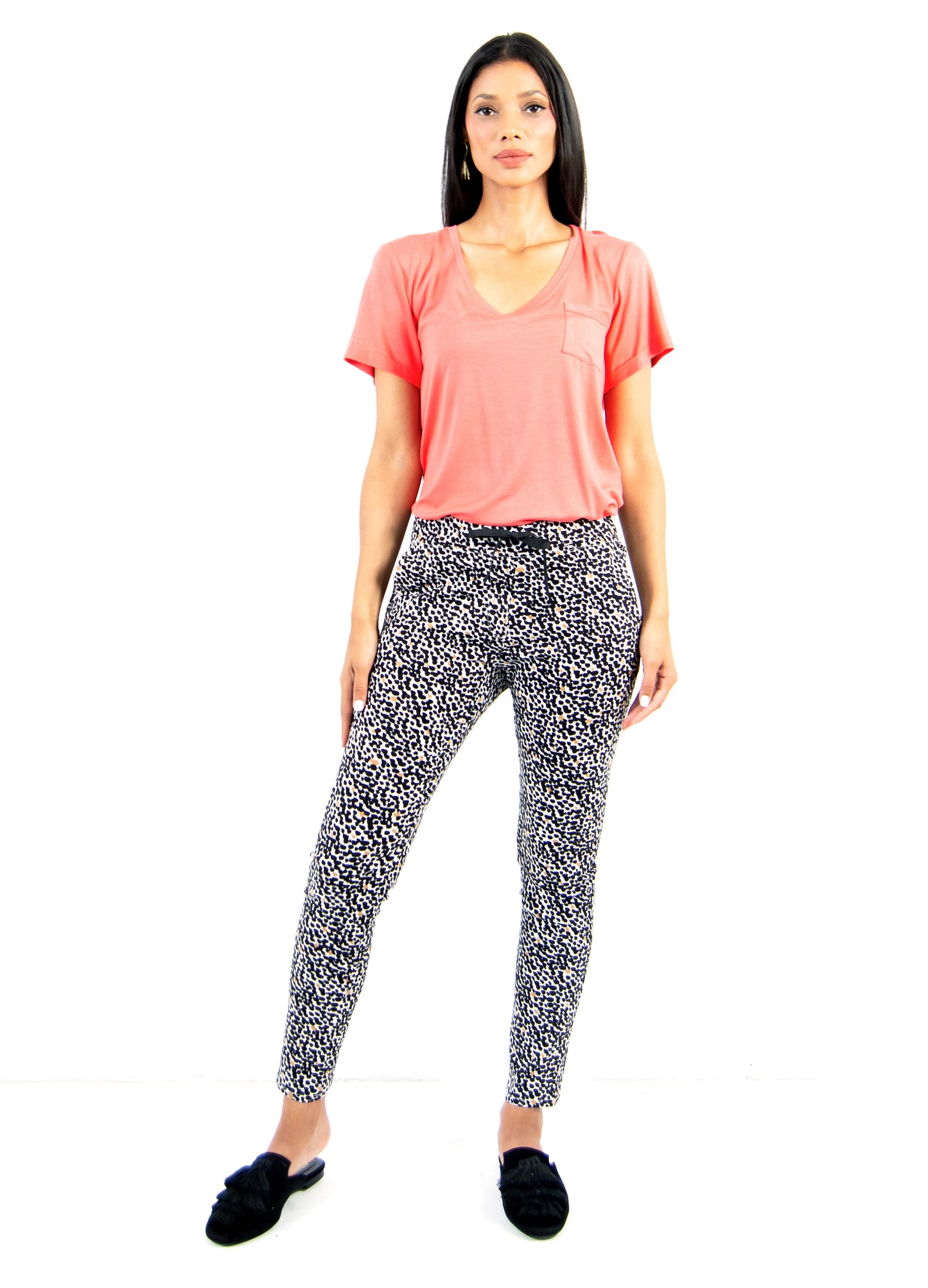 Grazia jogger in black Leopard Spots print size 32