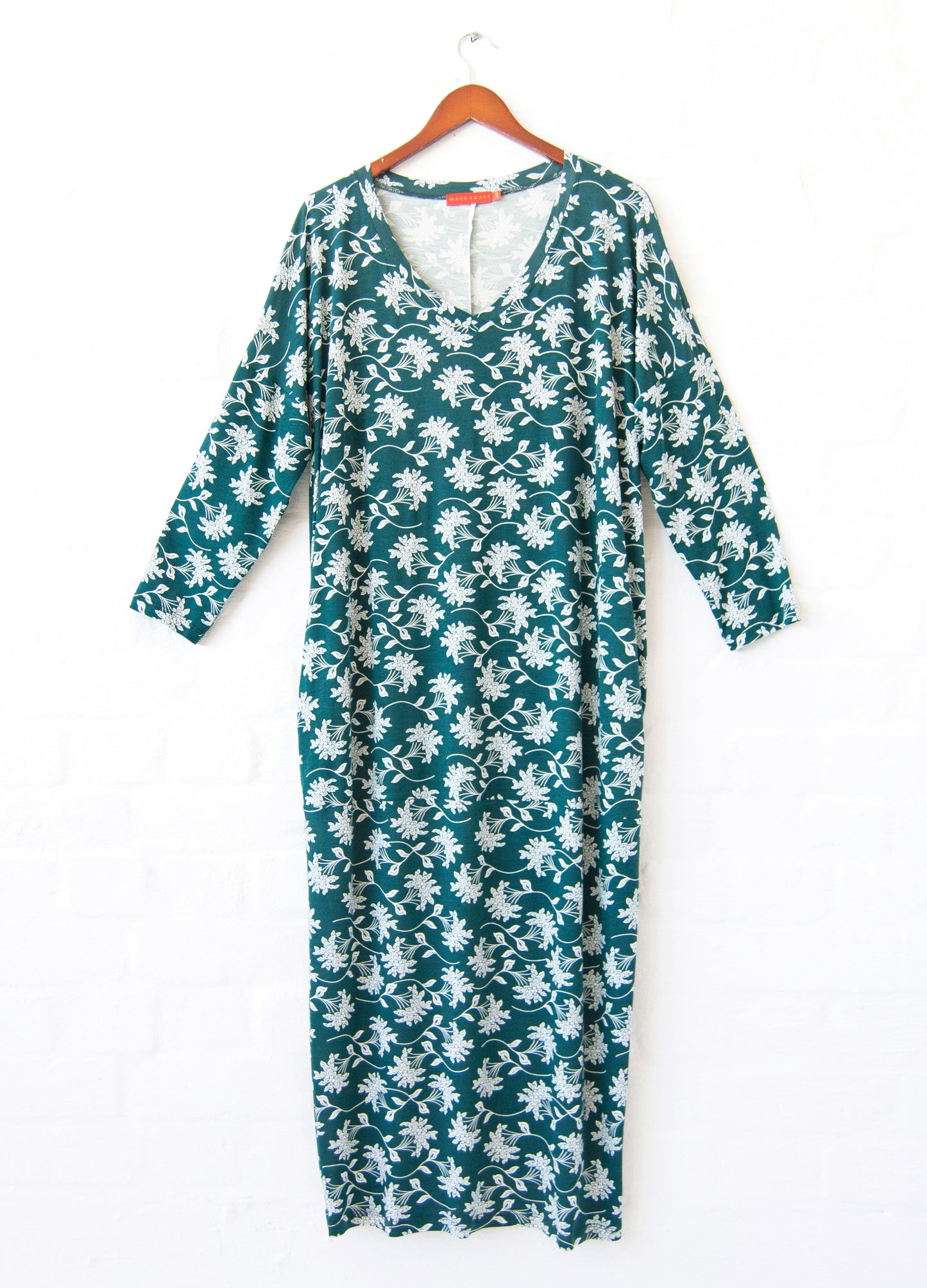 Isla cocoon dress in forest Mahina Moon