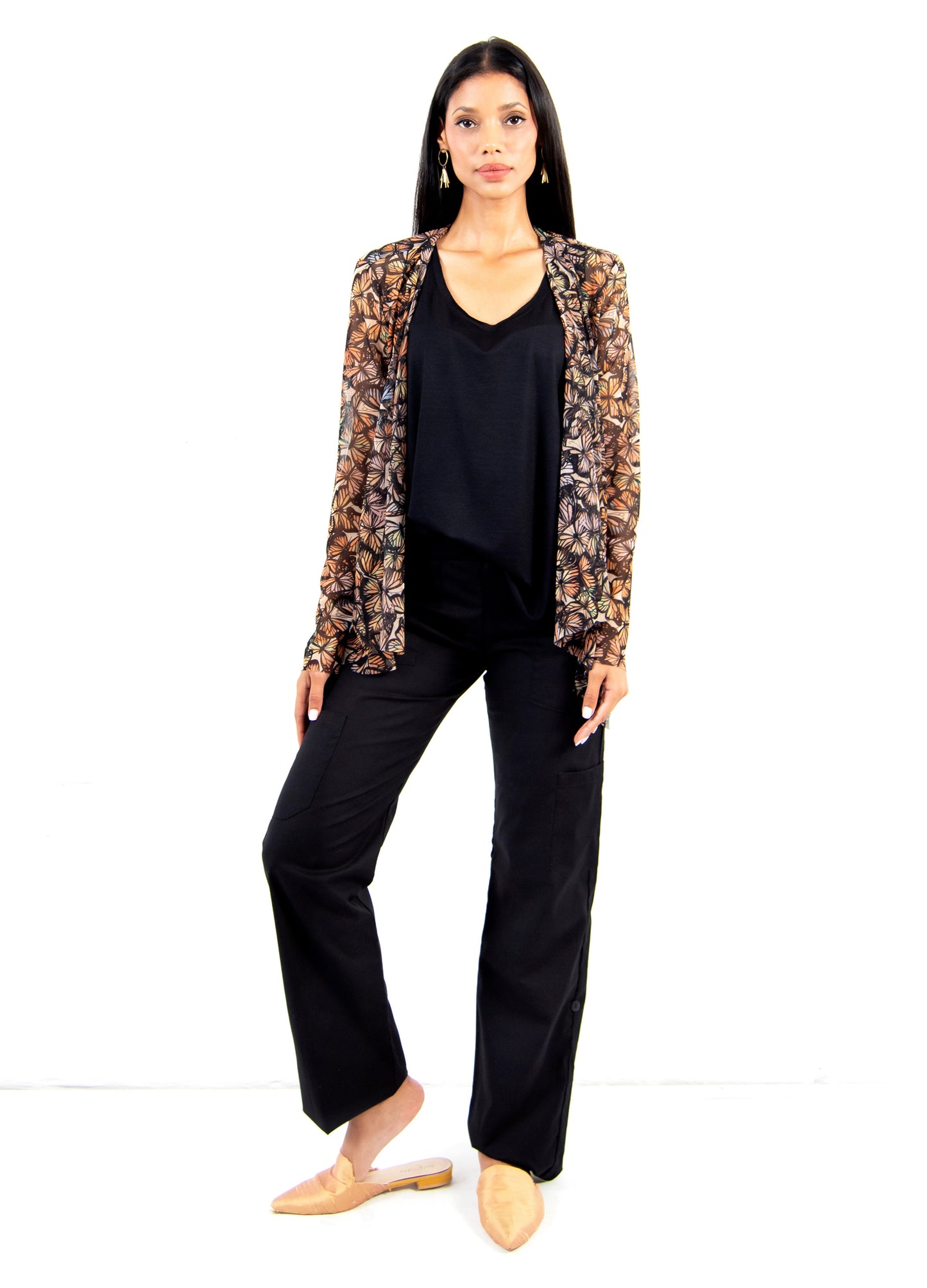 Jasmin Cardigan in black Farfalle print